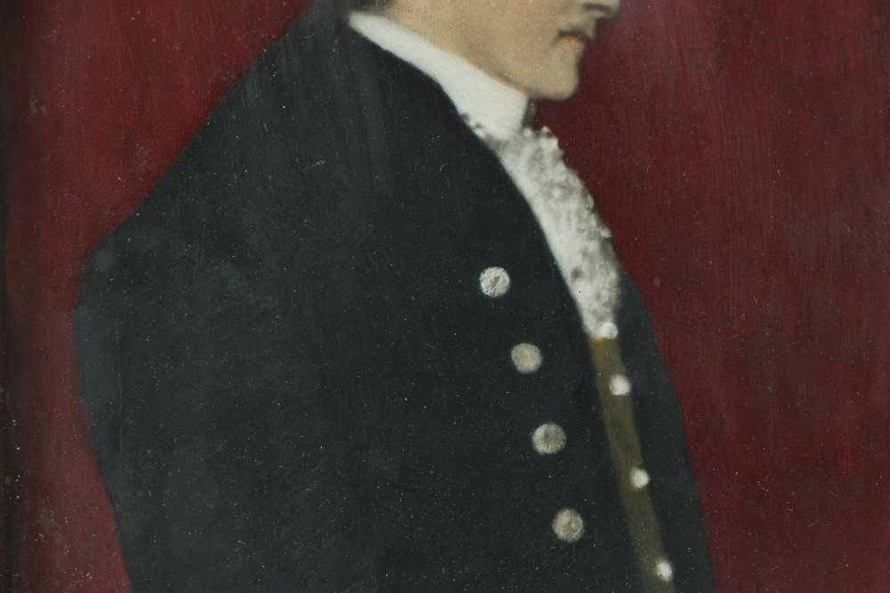 Folk Art Oil Portait on Canvas of an Early 19th Century Man