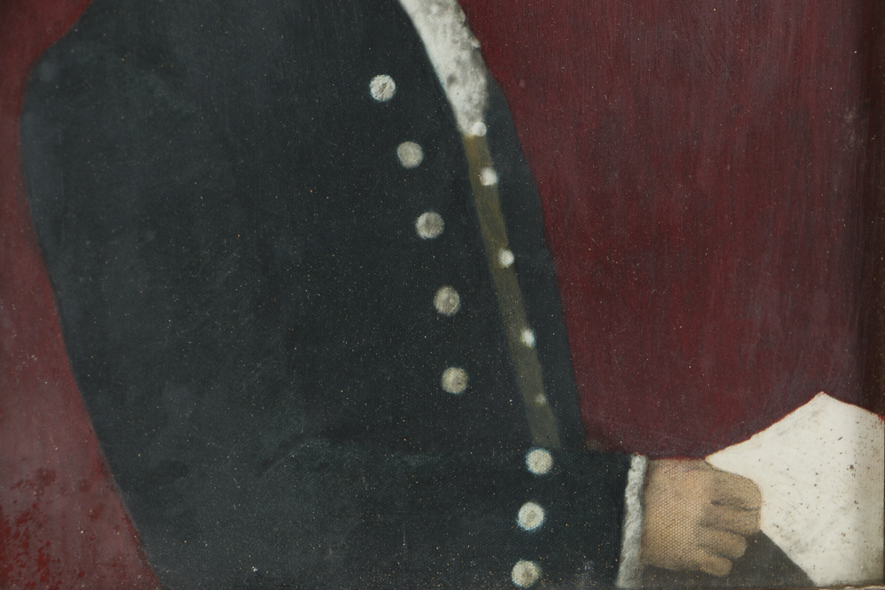 Folk Art Oil Portait on Canvas of an Early 19th Century Man