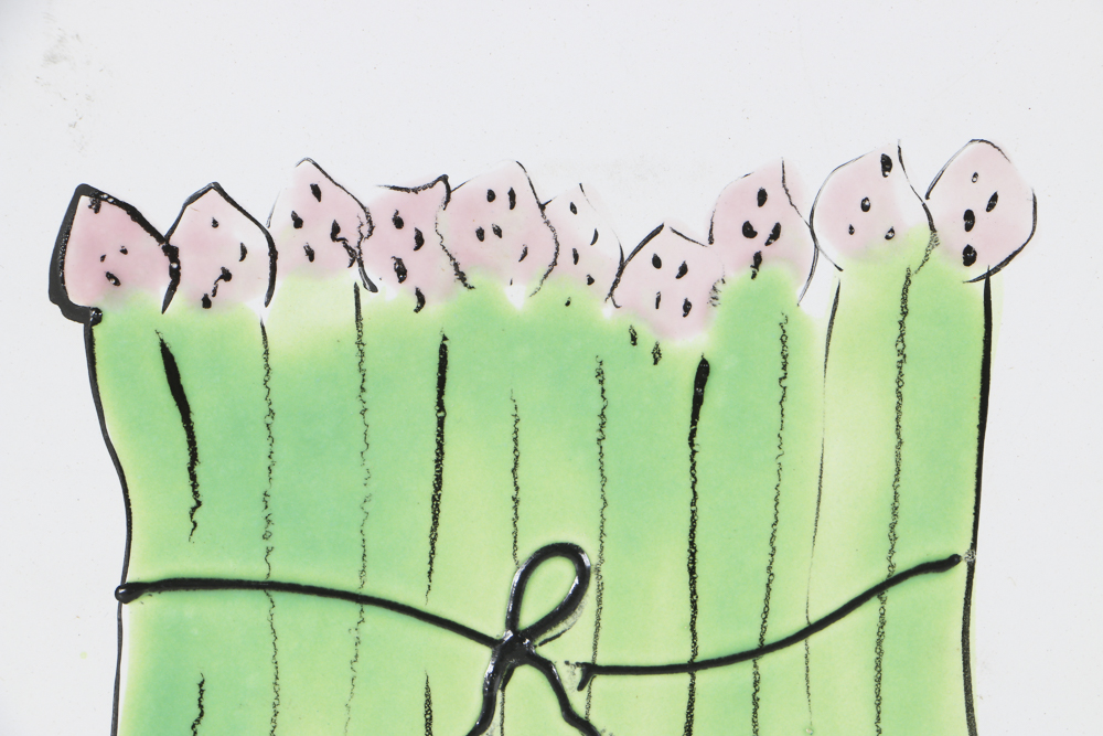 Nansi Strickland Painted Ceramic Tiles of Asparagus