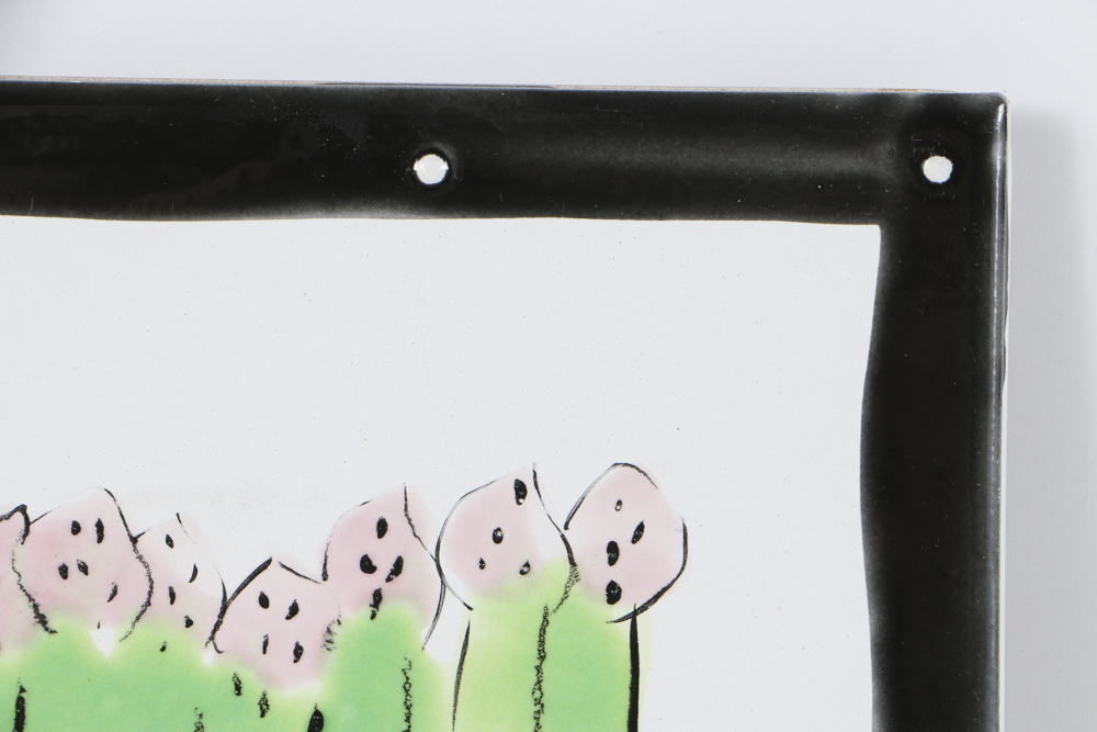 Nansi Strickland Painted Ceramic Tiles of Asparagus