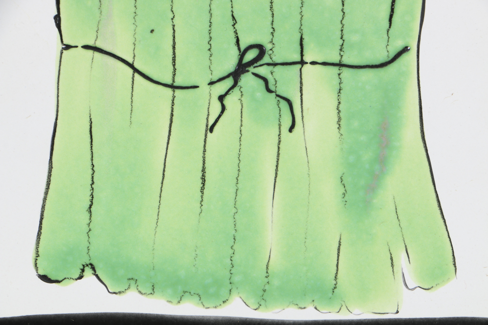 Nansi Strickland Painted Ceramic Tiles of Asparagus