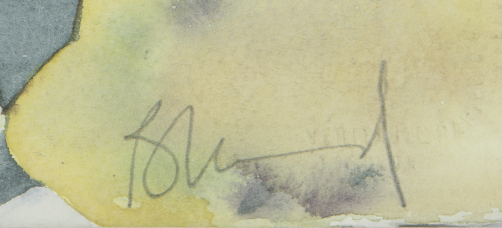 1984 Watercolor Painting on Paper of a Tortoise