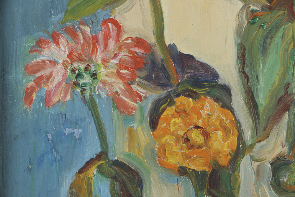 Oil Painting on Canvas of Vibrant Blossoms