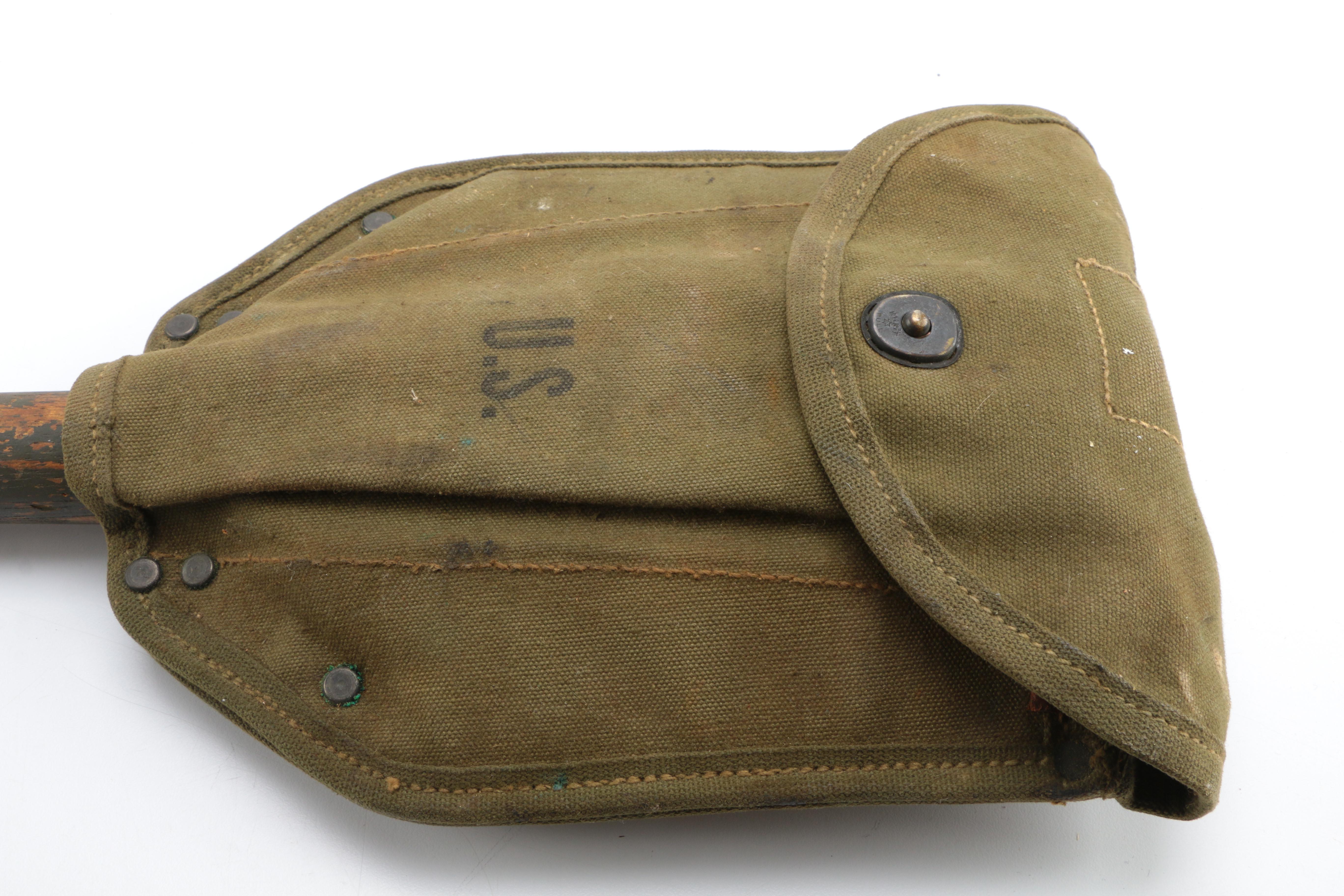 Military "Type II" Duffel Bag and WWII M1943  E-Tool