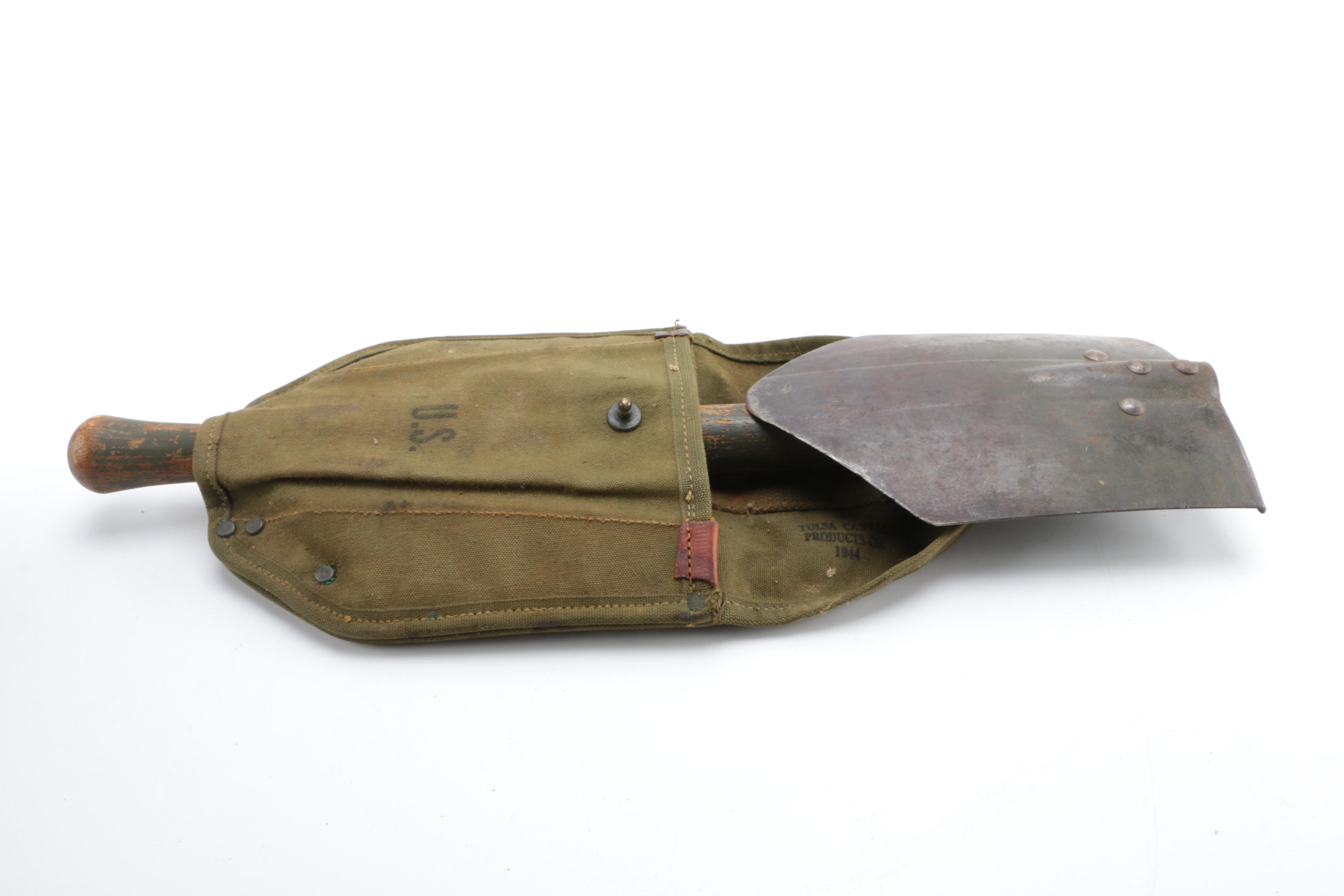 Military "Type II" Duffel Bag and WWII M1943  E-Tool