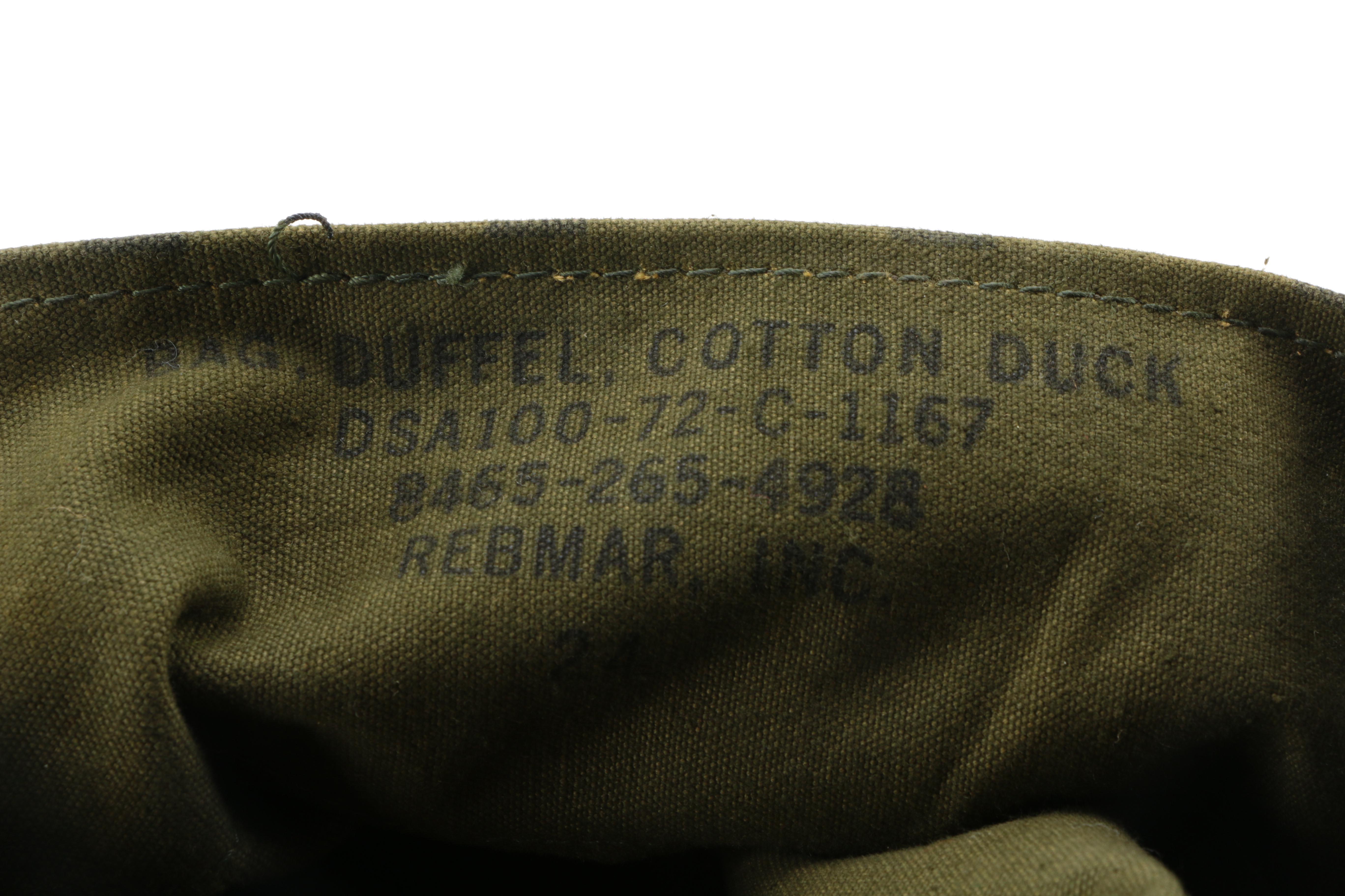 Military "Type II" Duffel Bag and WWII M1943  E-Tool