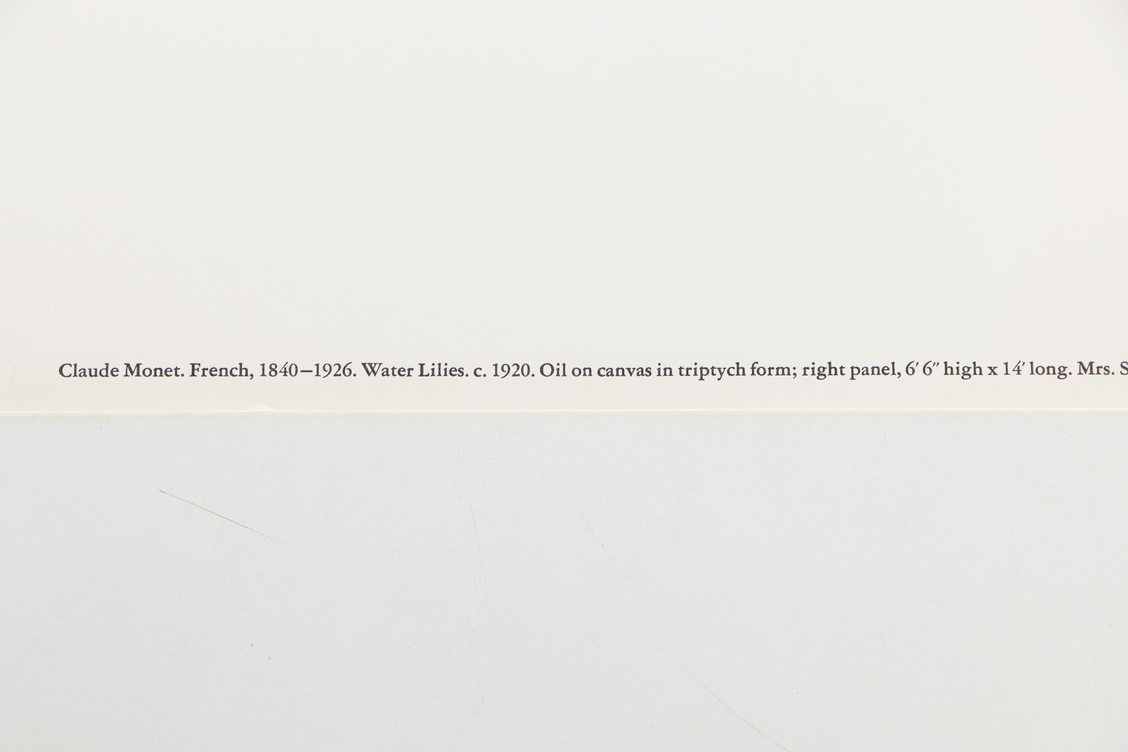 Offset Lithographs After Claude Monet's Waterlilies