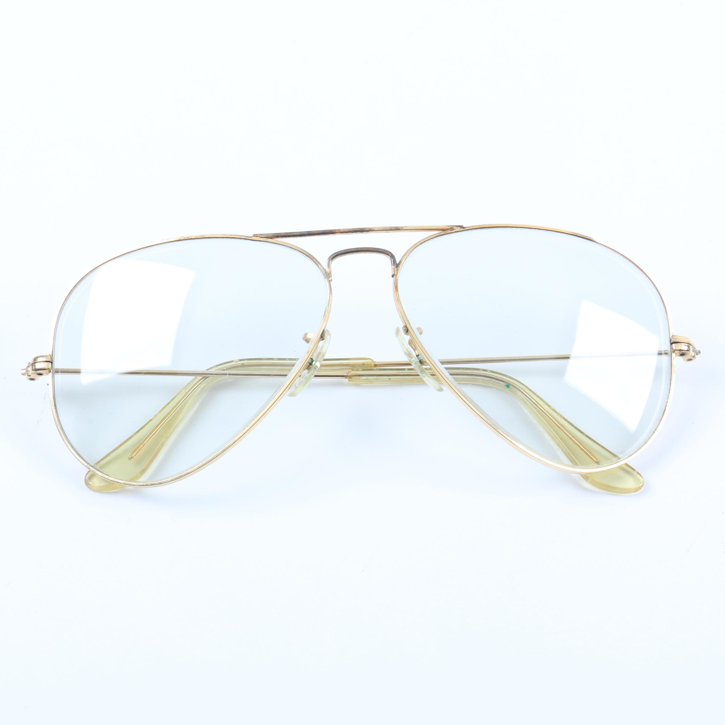 Gold Aviator Frame Glasses by Bausch & Lomb Ray Ban