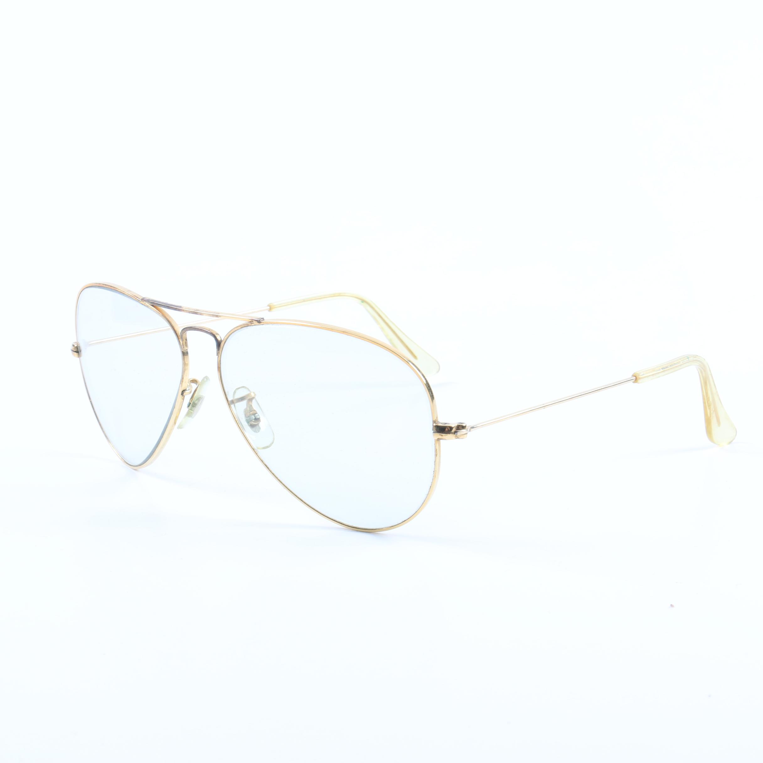Gold Aviator Frame Glasses by Bausch & Lomb Ray Ban