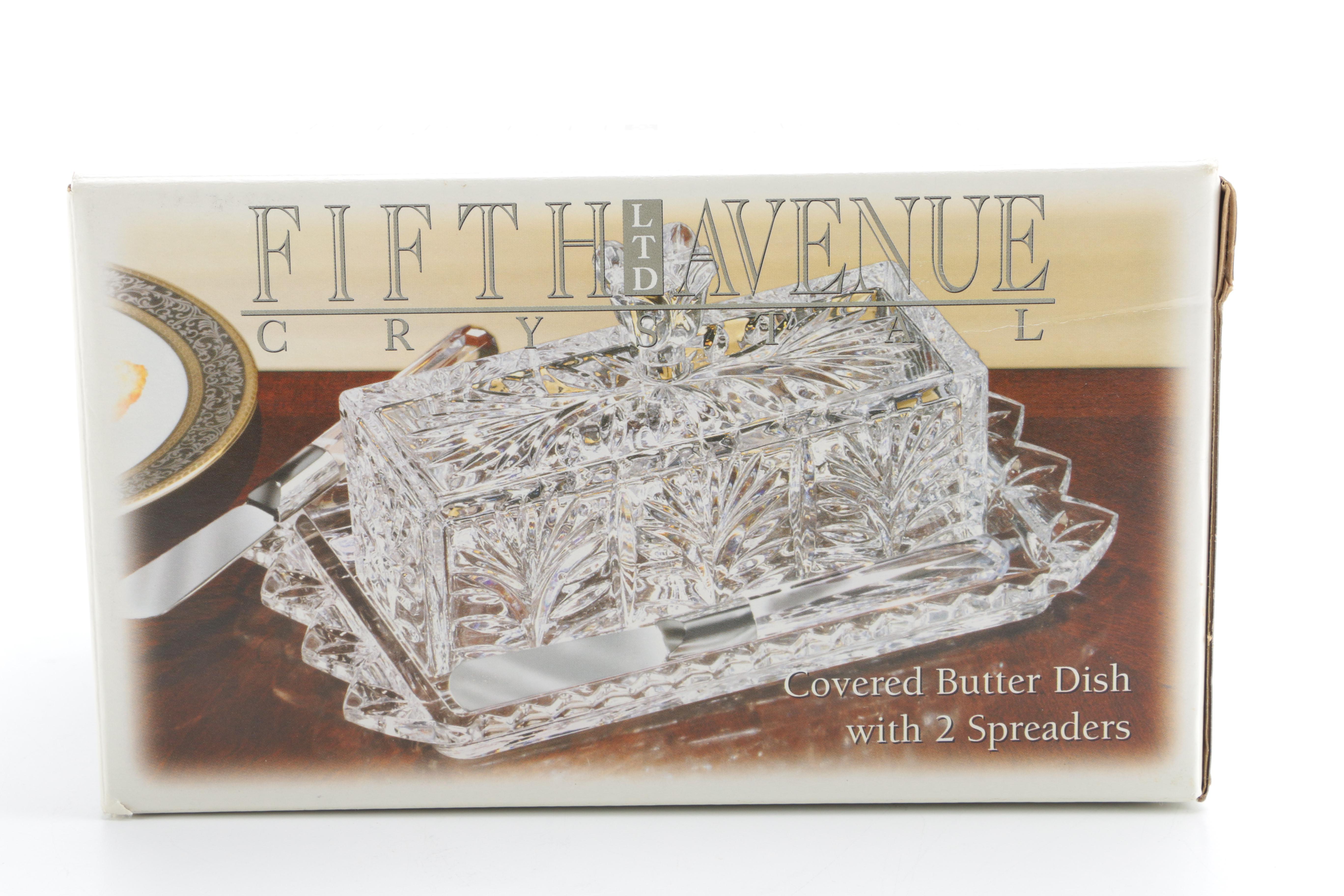 Fifth Avenue Crystal "Portico" Butter Dish and Candy Dish