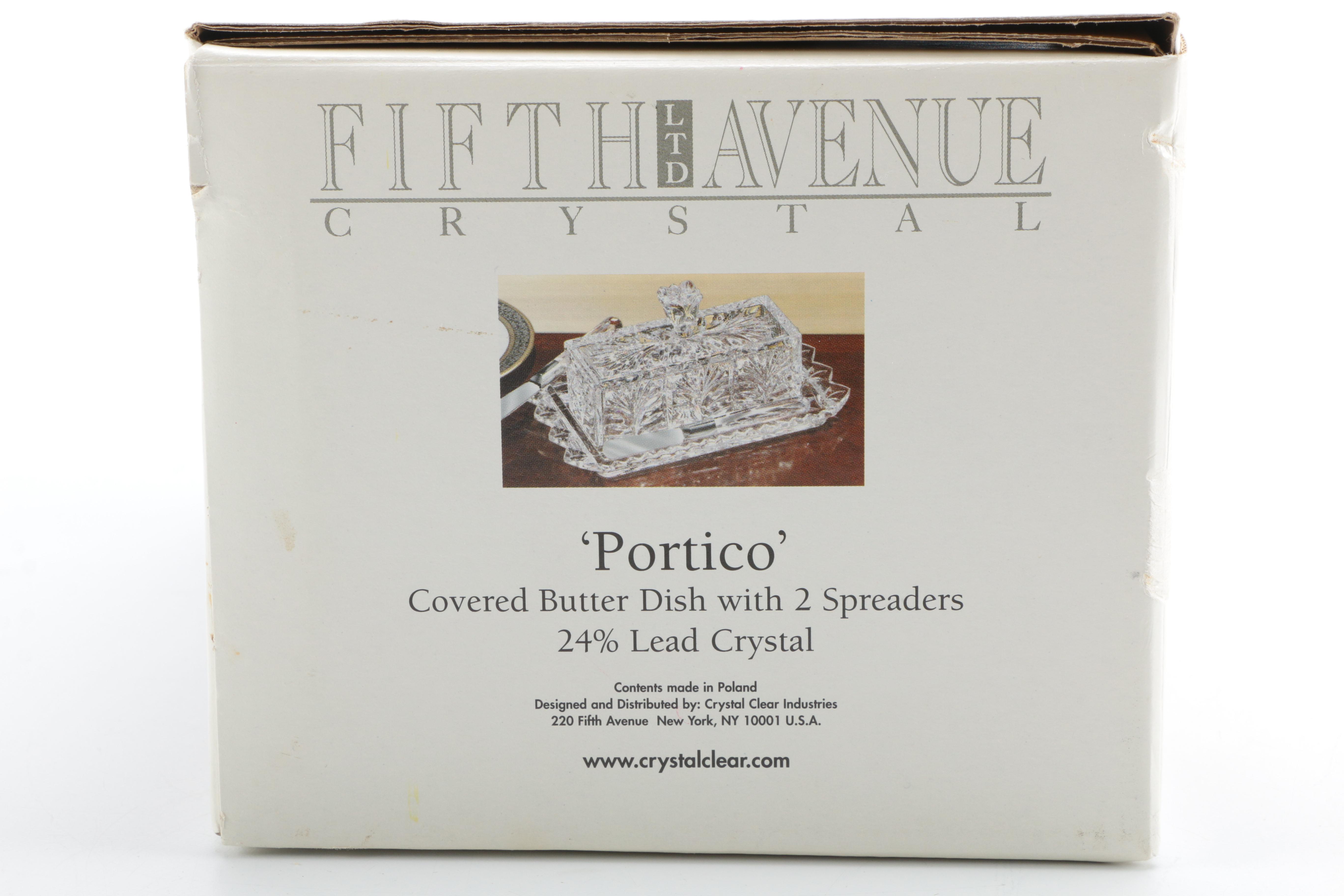 Fifth Avenue Crystal "Portico" Butter Dish and Candy Dish