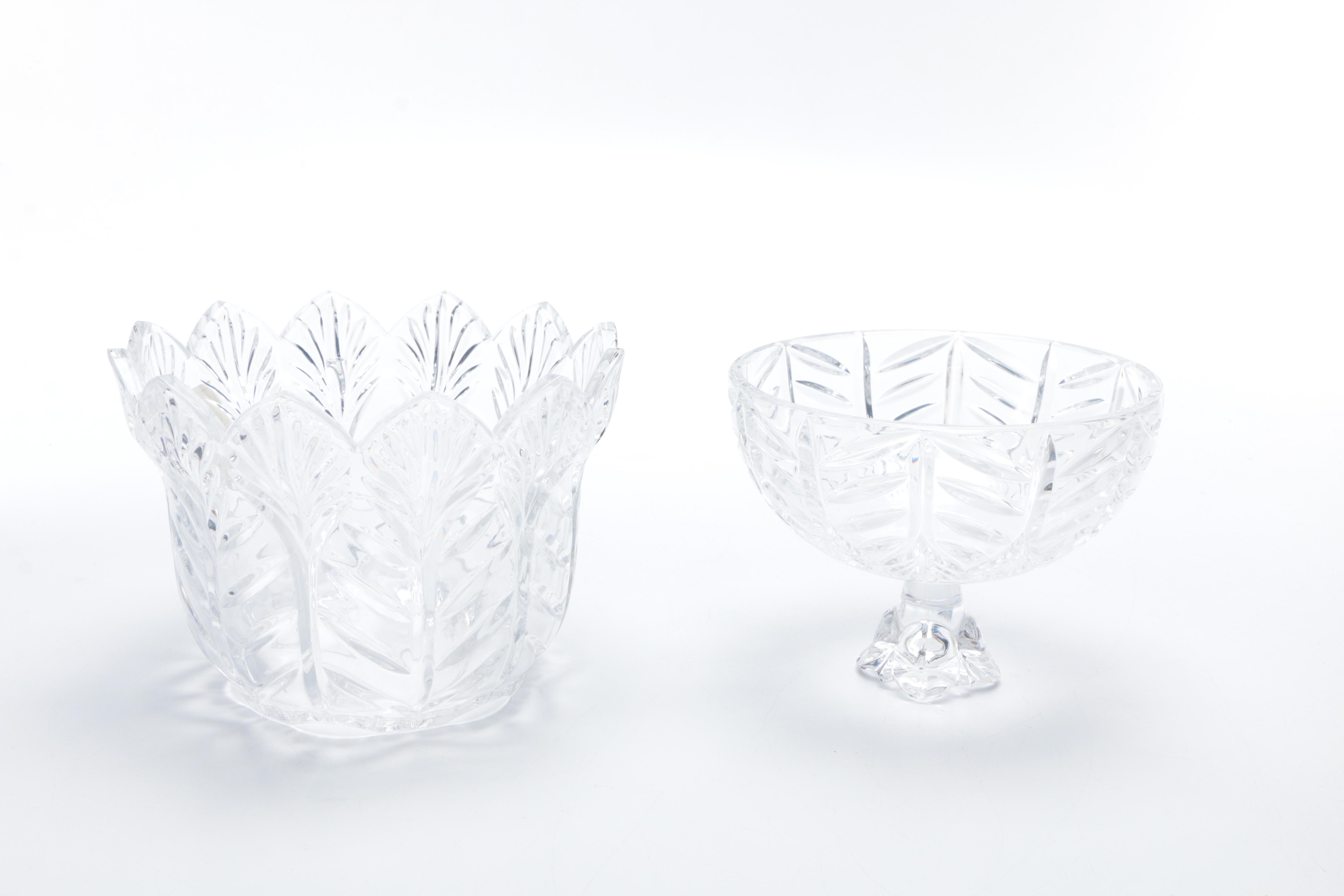 Fifth Avenue Crystal "Portico" Butter Dish and Candy Dish