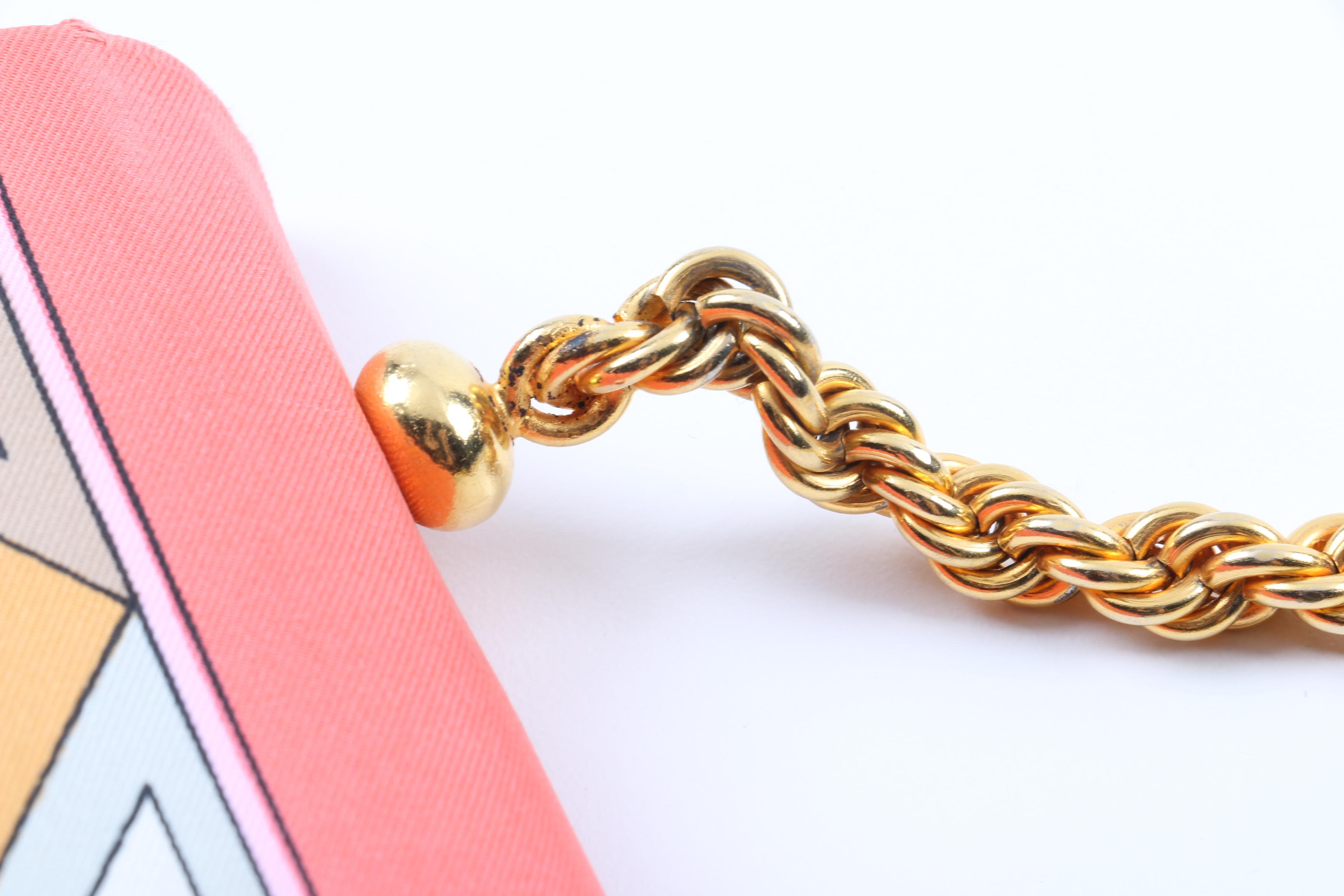 Circa 1960s Vintage Geometric Silk Emilio Pucci Handbag