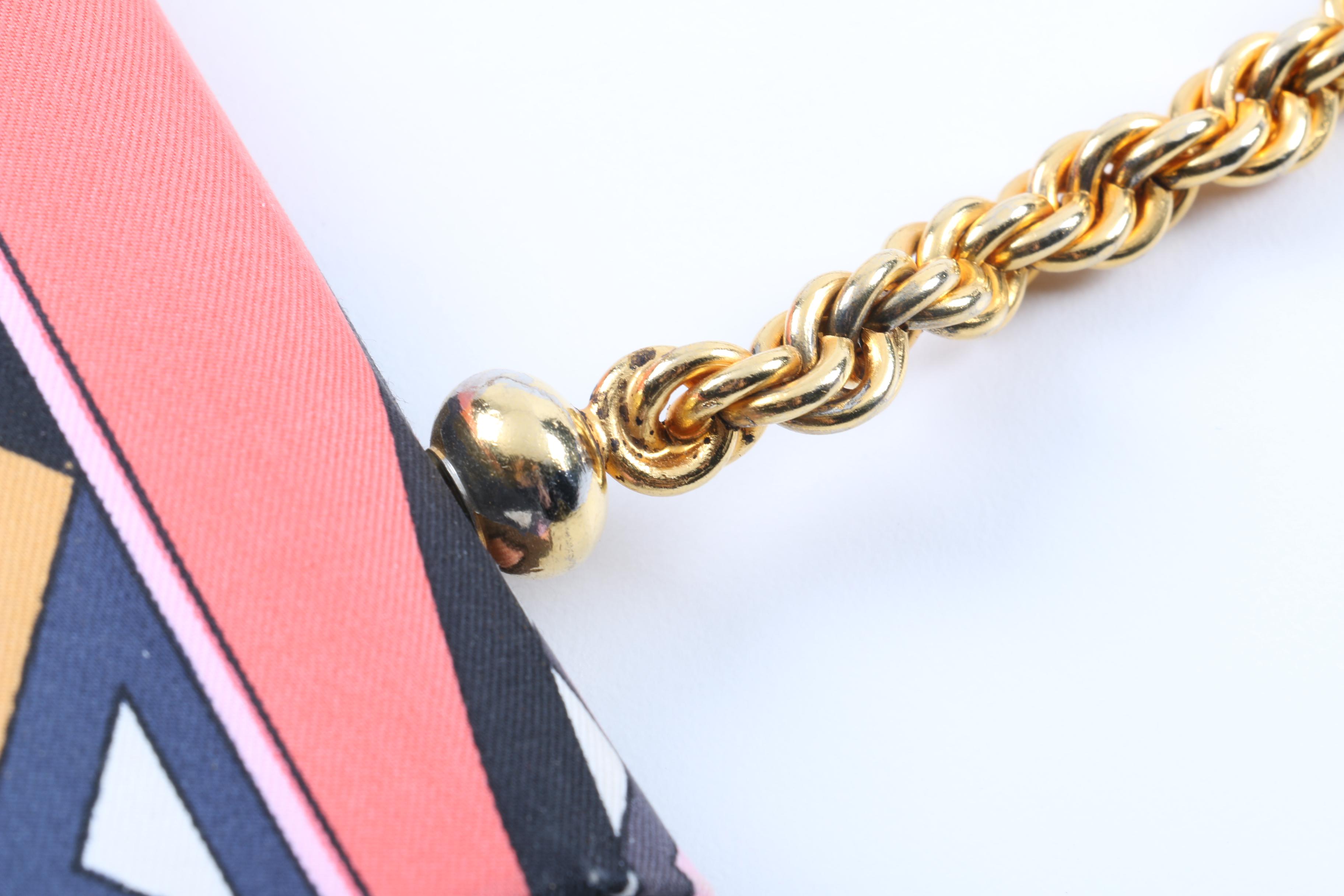 Circa 1960s Vintage Geometric Silk Emilio Pucci Handbag