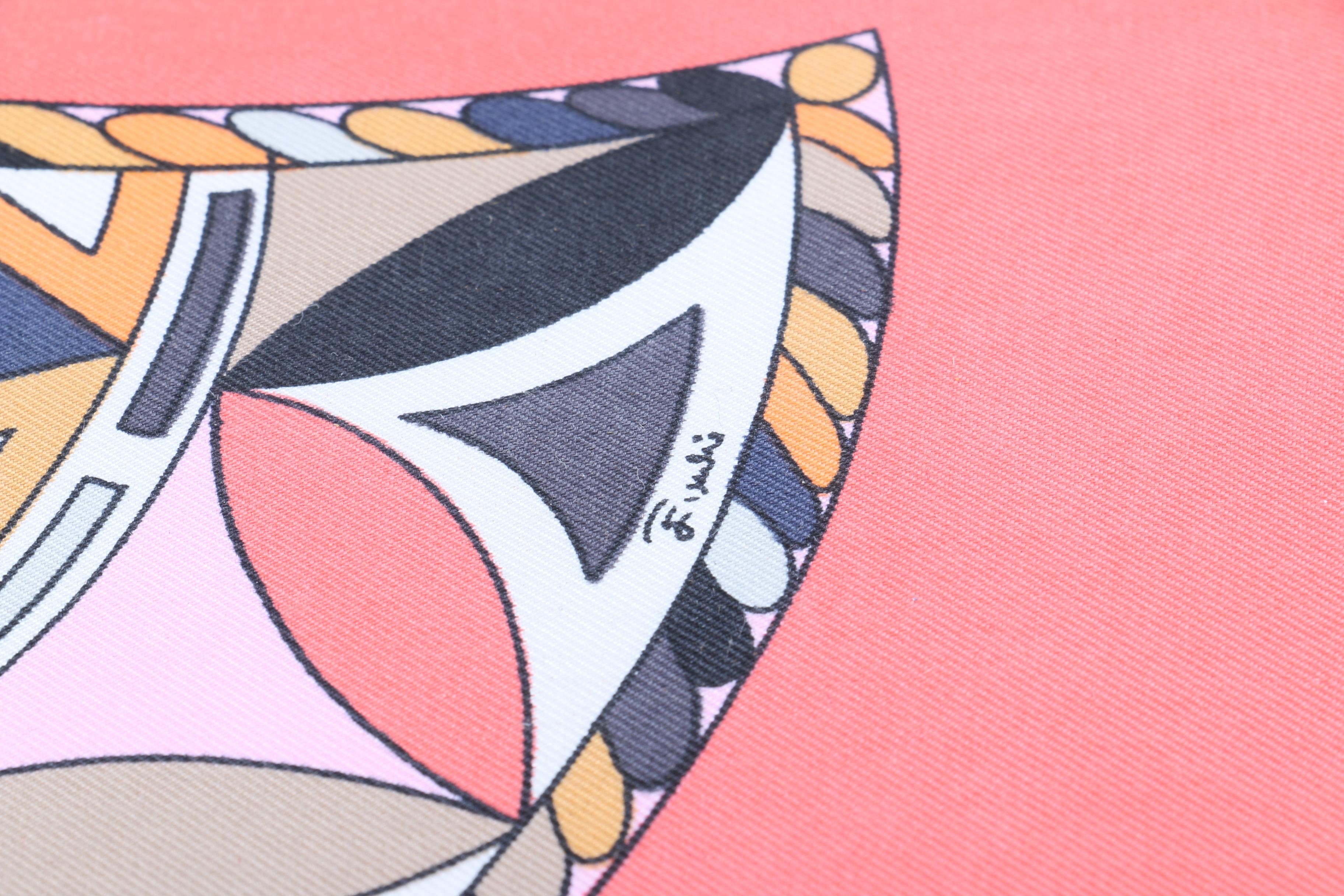 Circa 1960s Vintage Geometric Silk Emilio Pucci Handbag