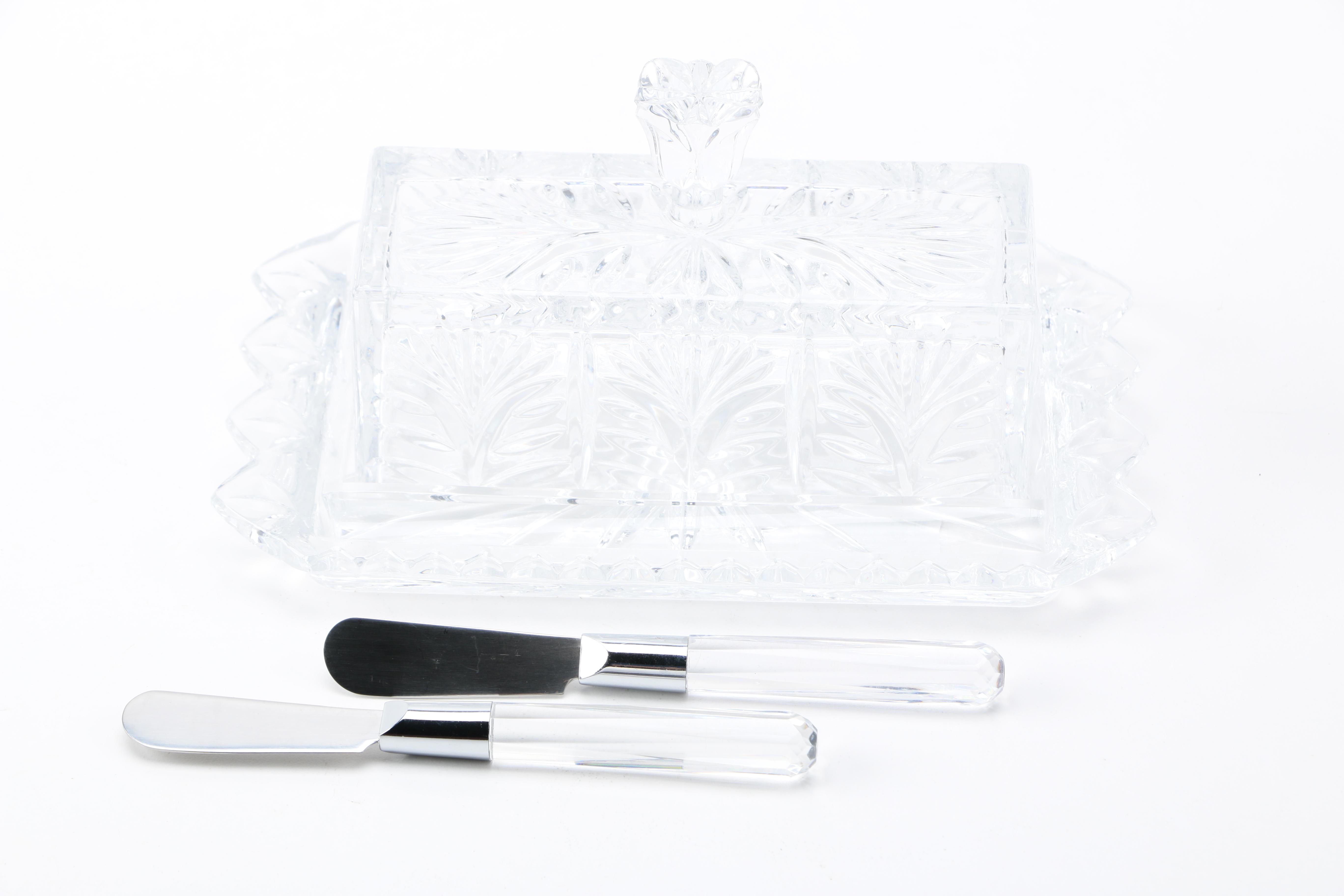 Crystal Butter Dishes Featuring Fifth Avenue "Portico"