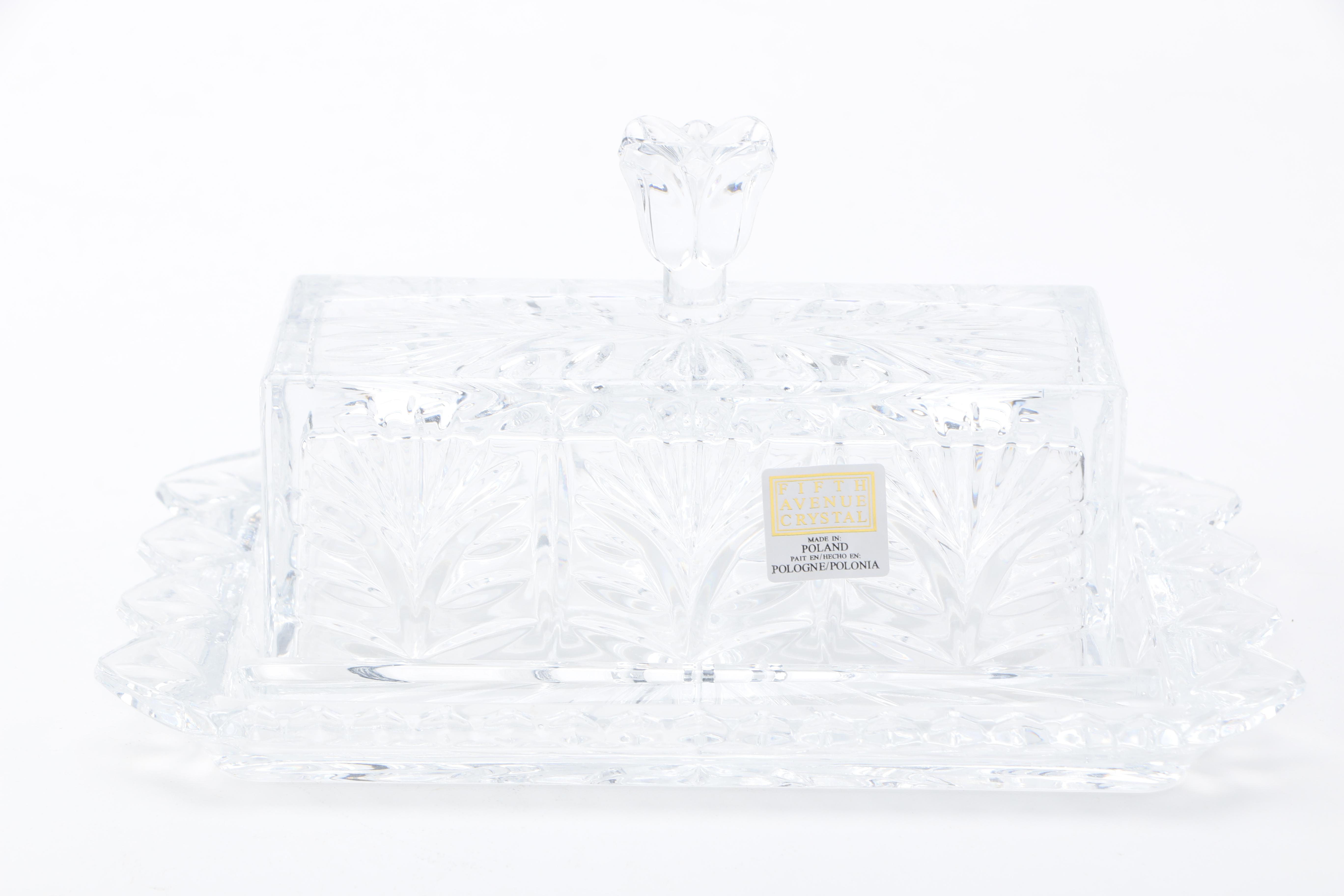 Crystal Butter Dishes Featuring Fifth Avenue "Portico"