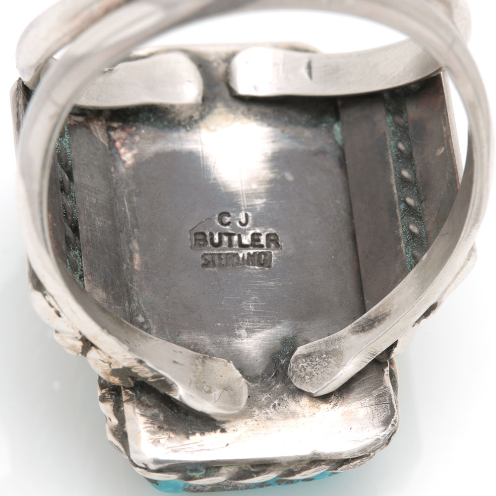 Navajo Sterling Silver Turquoise Ring by C.J. Butler