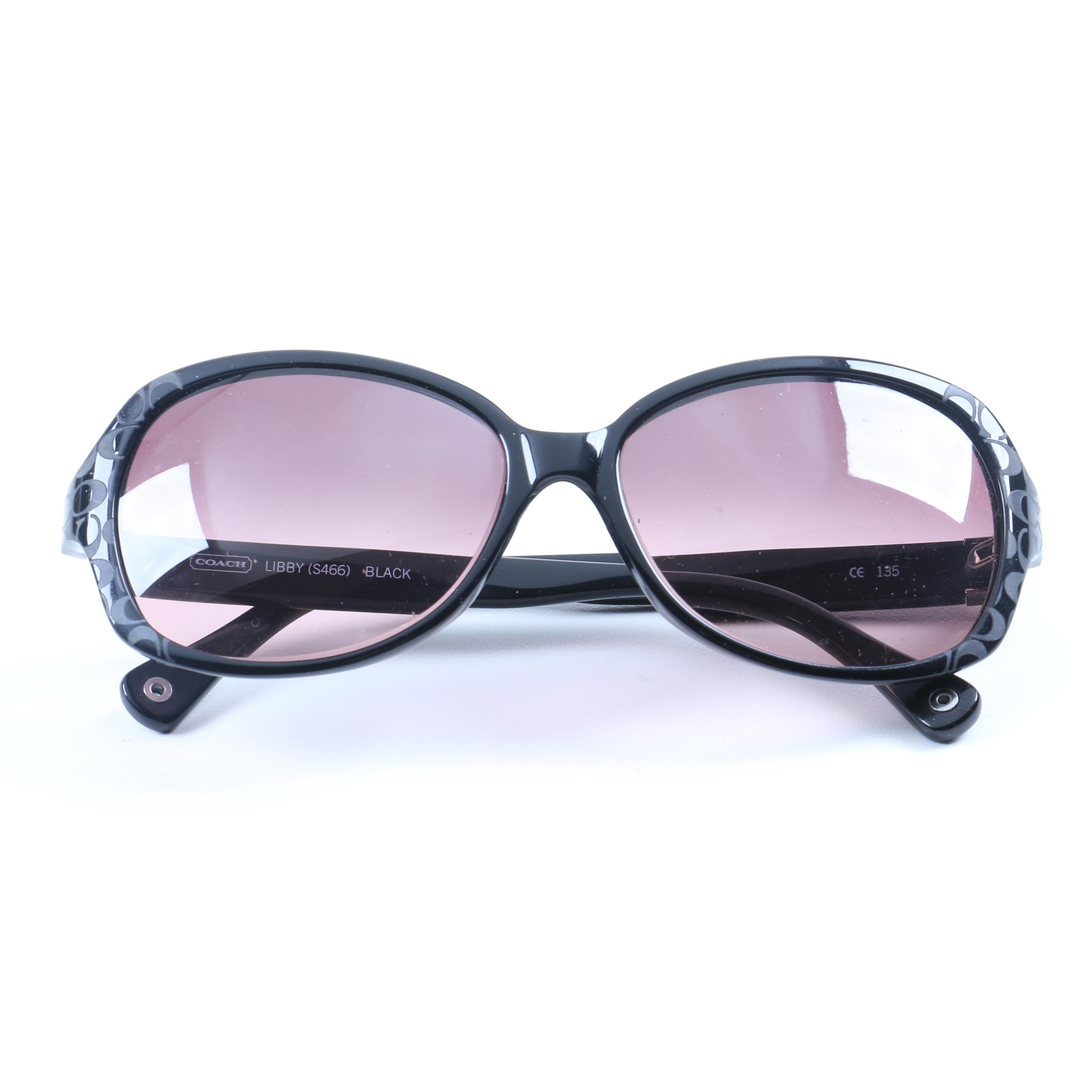Coach Libby S466 Black Sunglasses with Prescription Lenses and Case