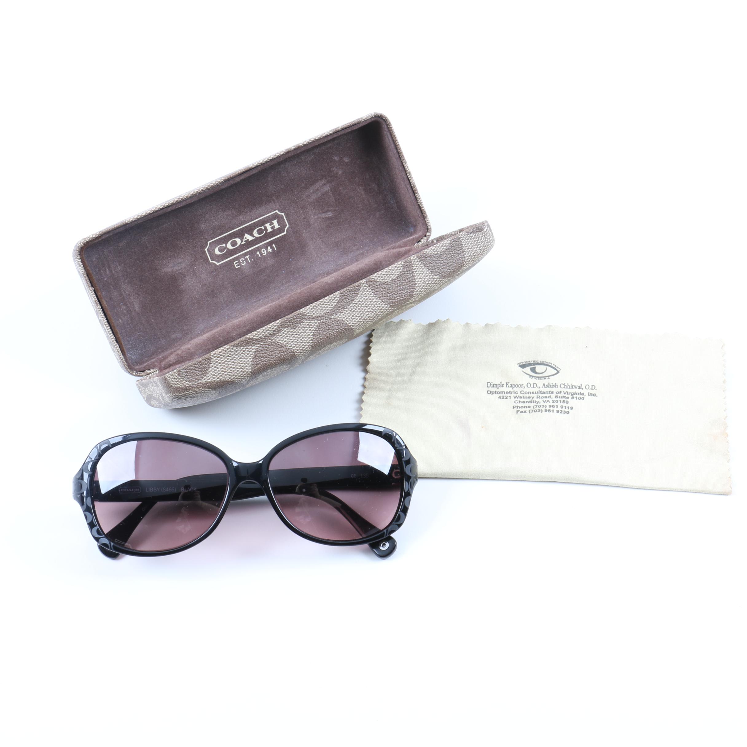 Coach Libby S466 Black Sunglasses with Prescription Lenses and Case