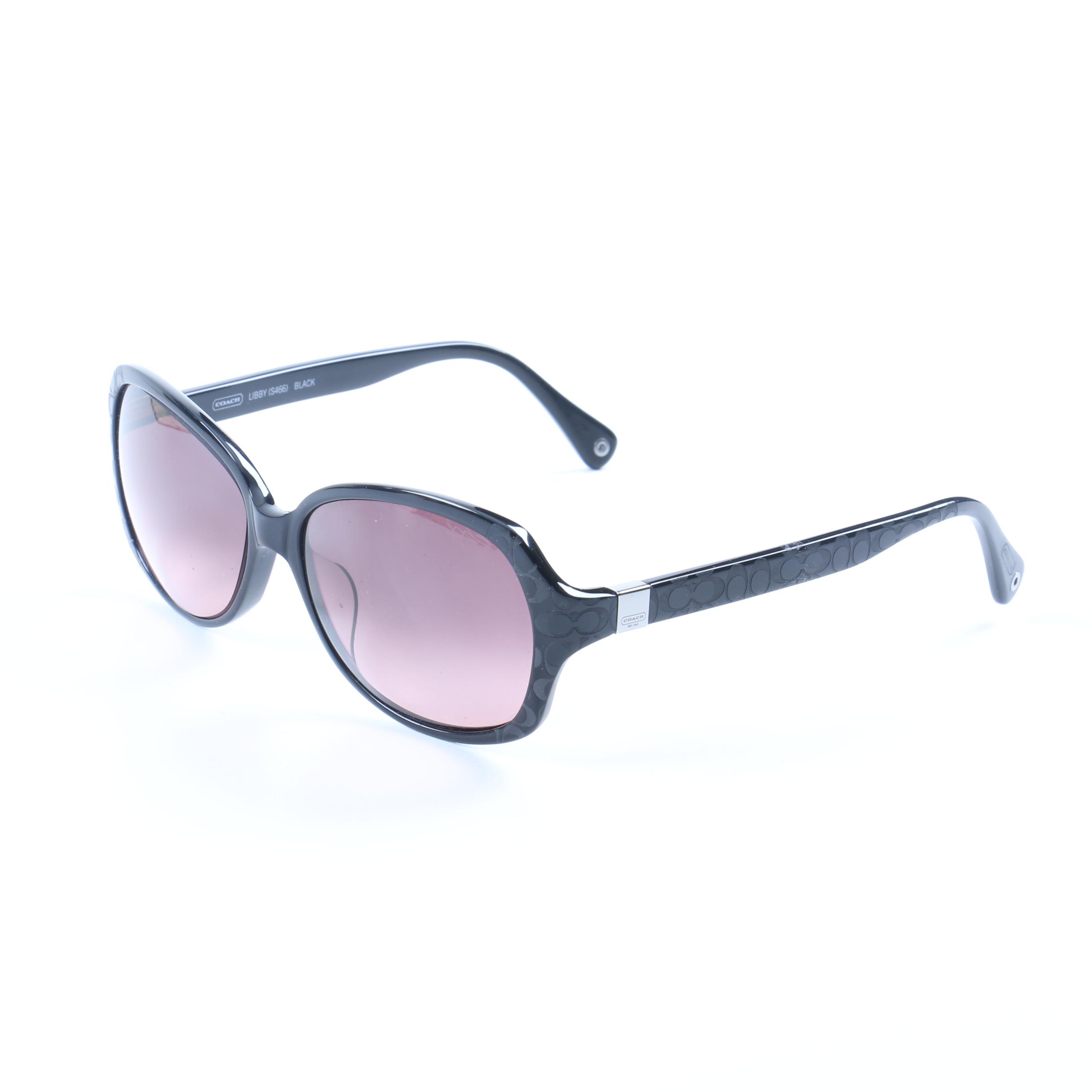 Coach Libby S466 Black Sunglasses with Prescription Lenses and Case