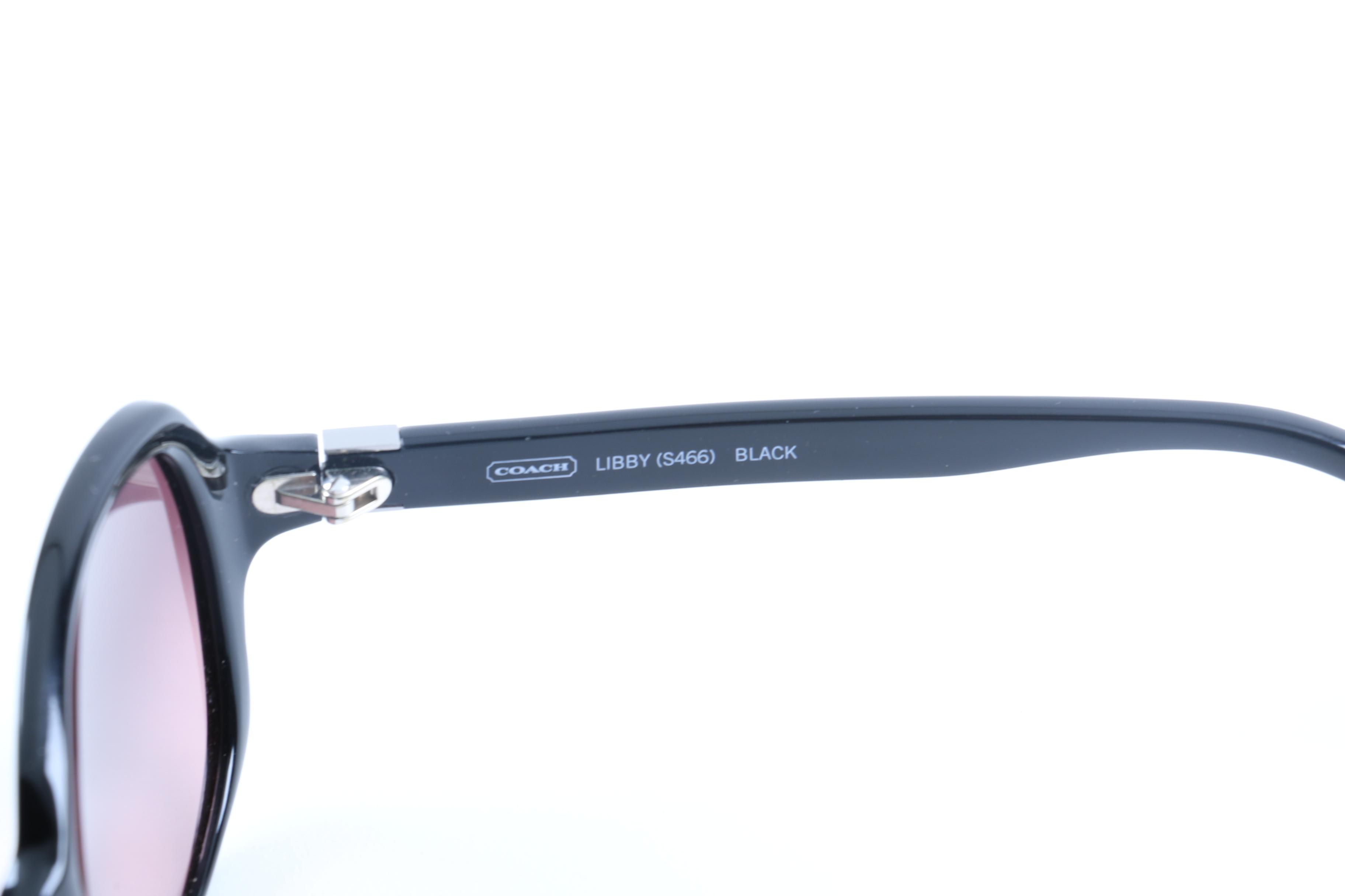 Coach Libby S466 Black Sunglasses with Prescription Lenses and Case