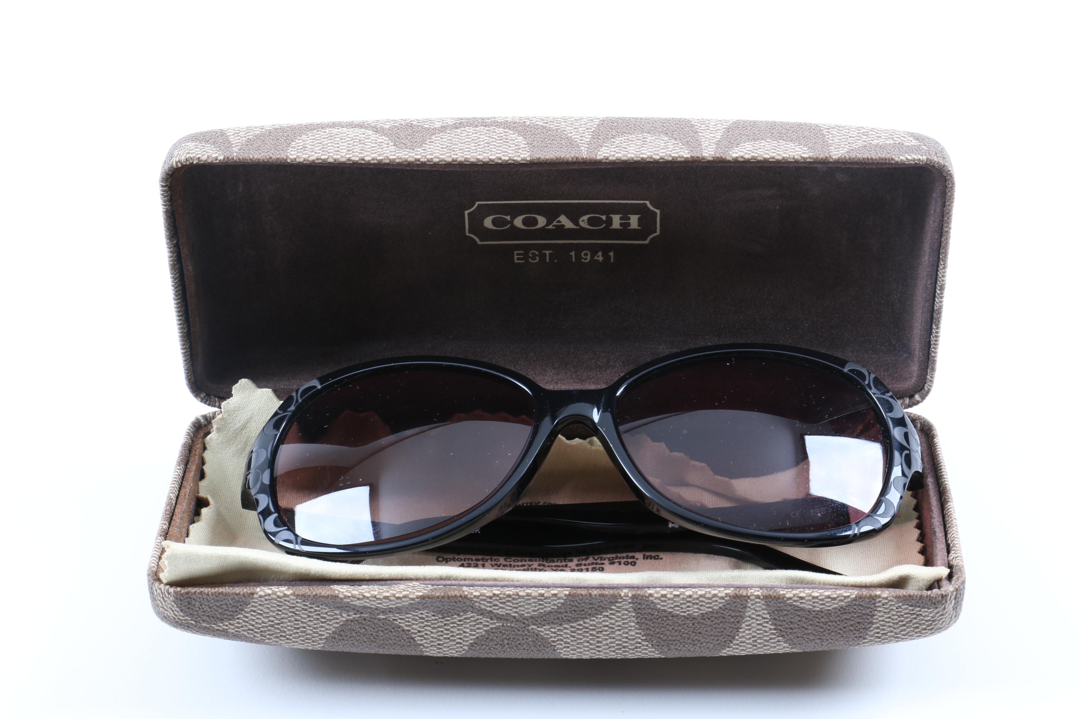 Coach Libby S466 Black Sunglasses with Prescription Lenses and Case
