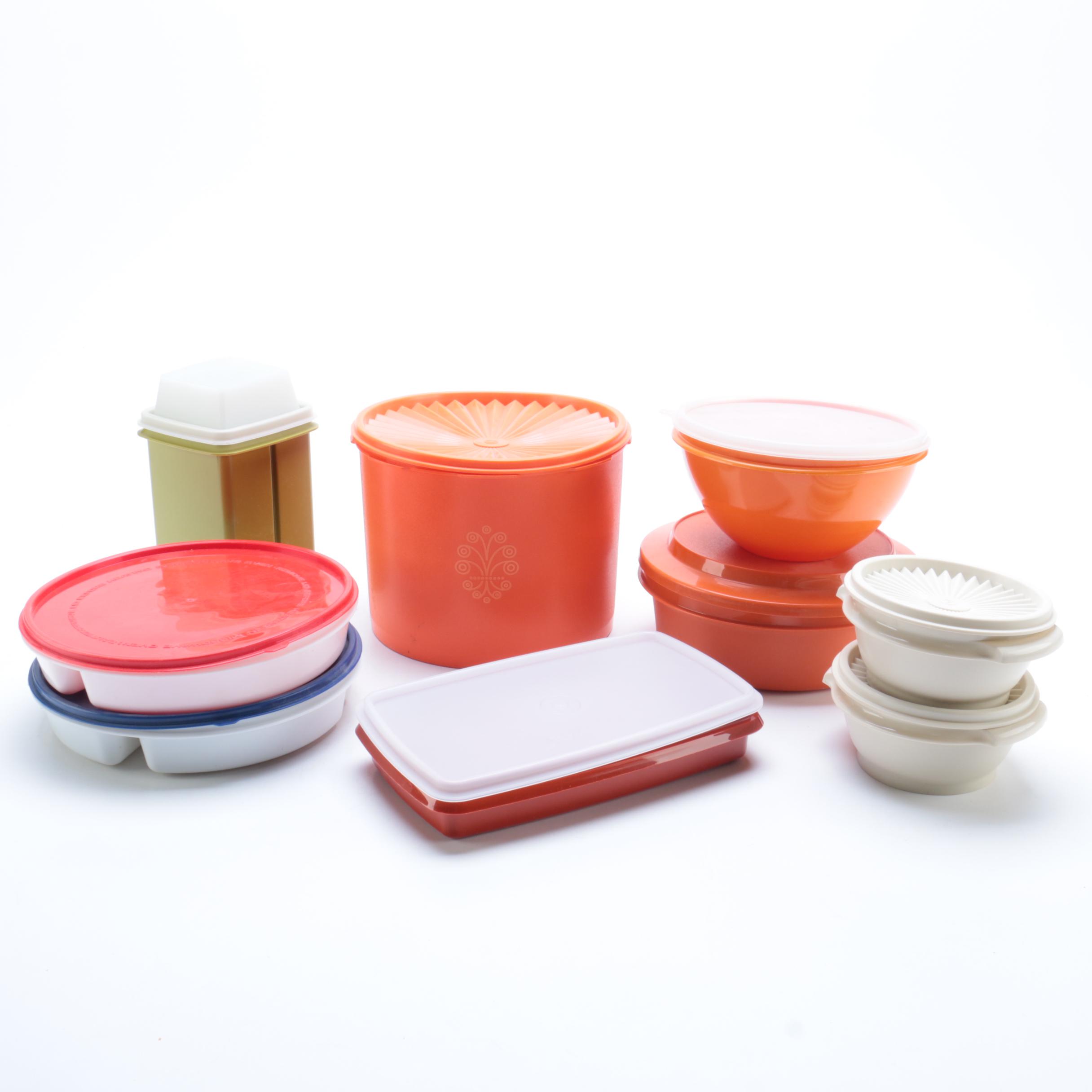 Assorted Plastic Containers Including Tupperware