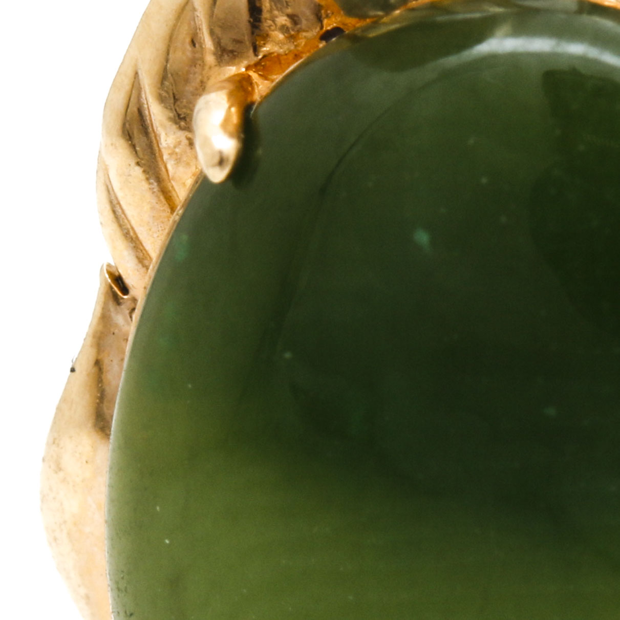 10K Yellow Gold Nephrite Pendant