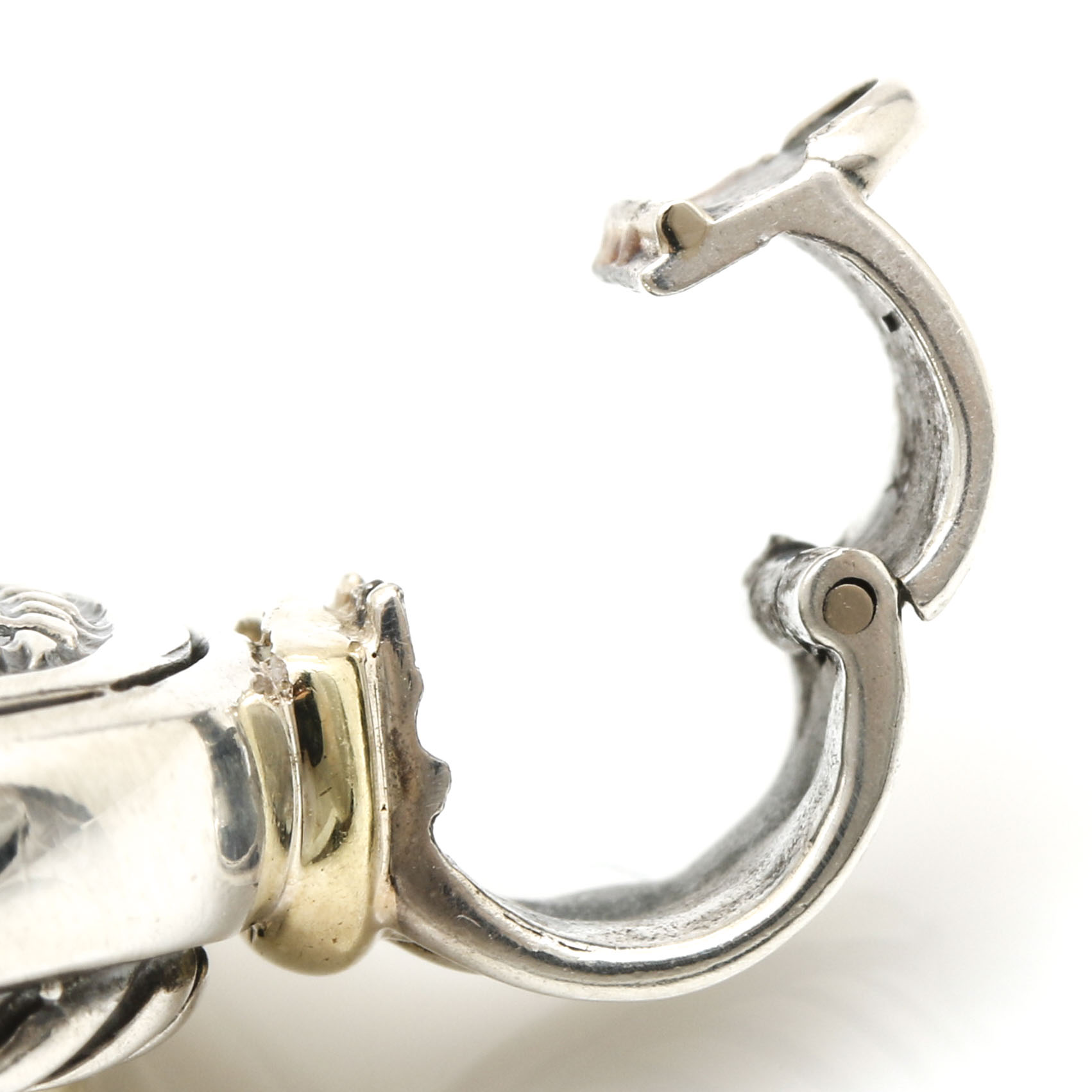 David Yurman Sterling Silver and 14K Yellow Gold Chalcedony Pendant