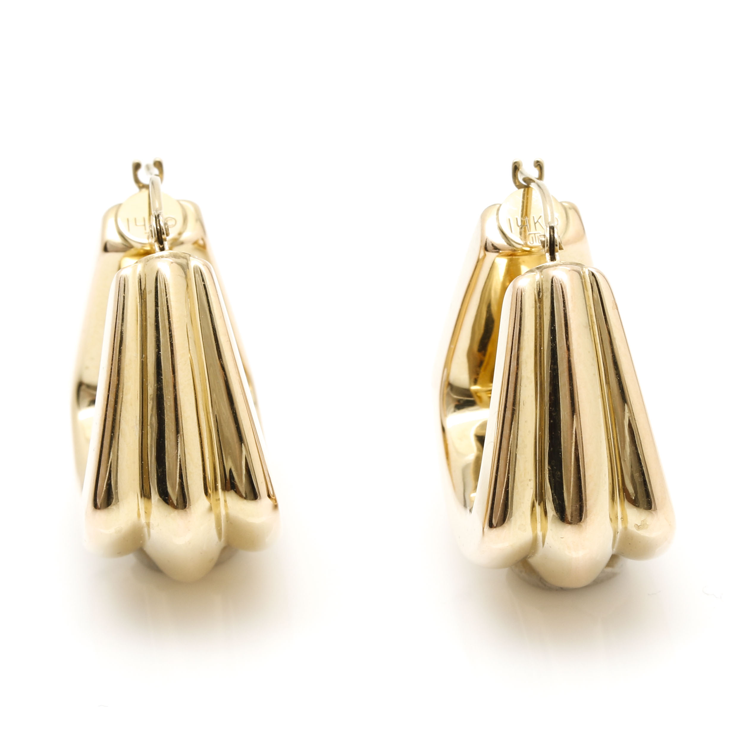 14K Yellow Gold Hoop Earrings