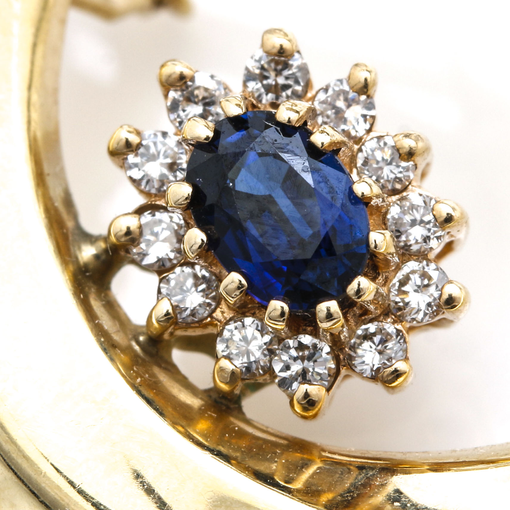 UnoAErre 14K Yellow Gold Sapphire and Diamond Earrings