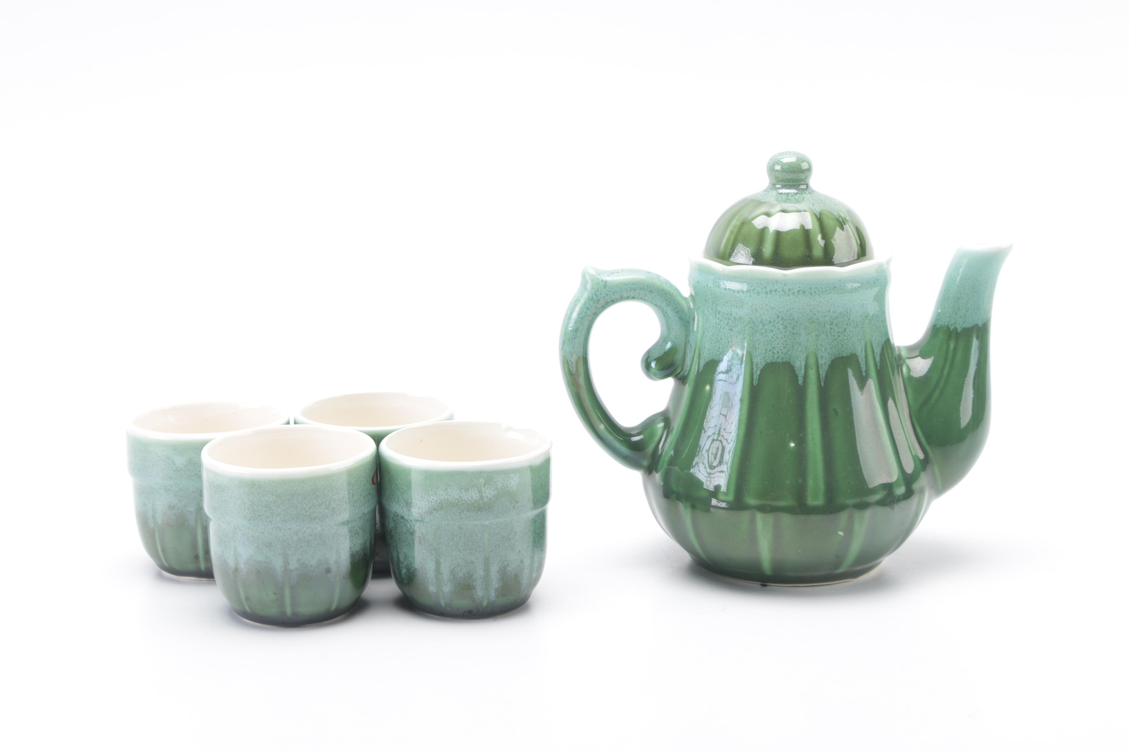 Green Ceramic Tea Set