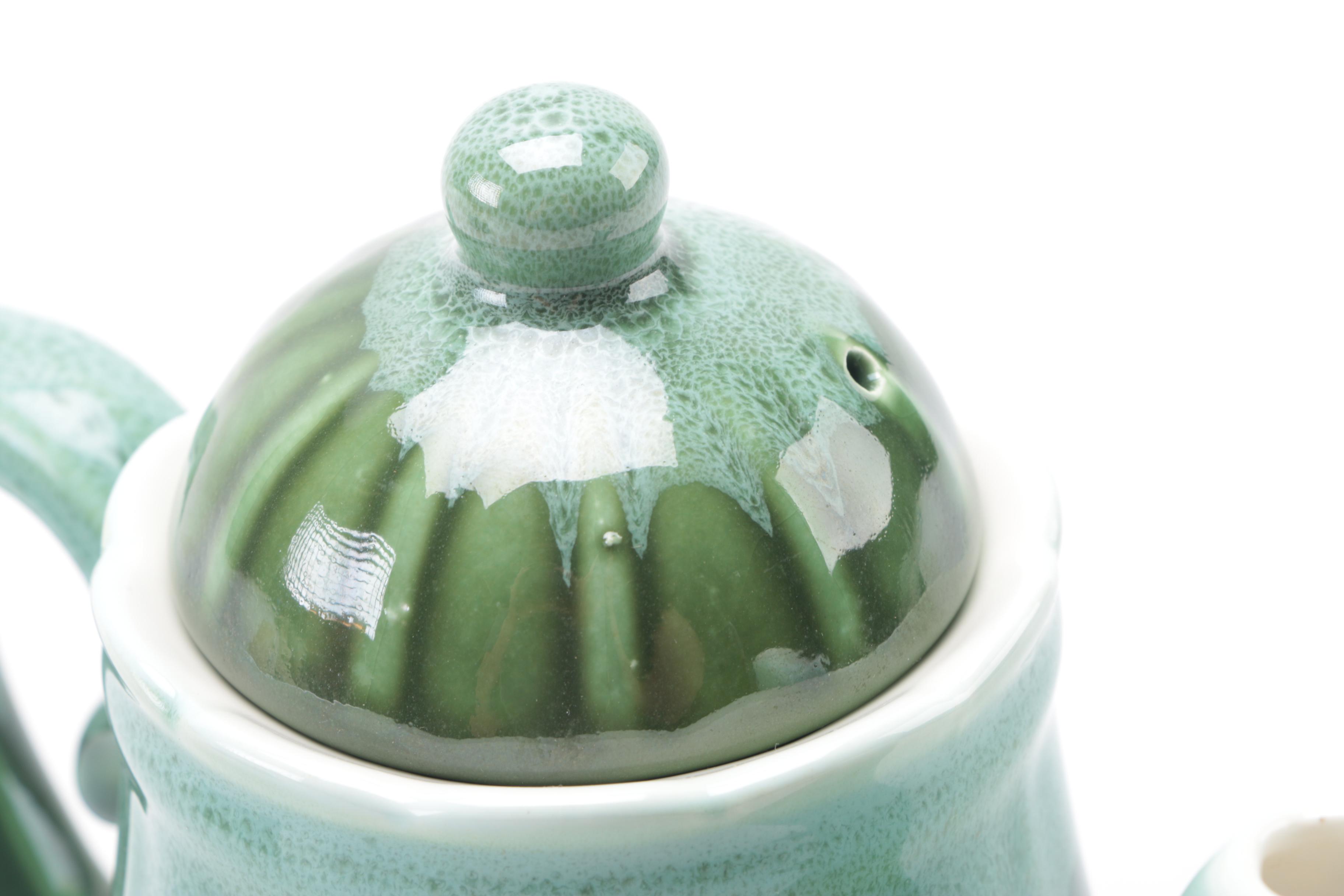 Green Ceramic Tea Set