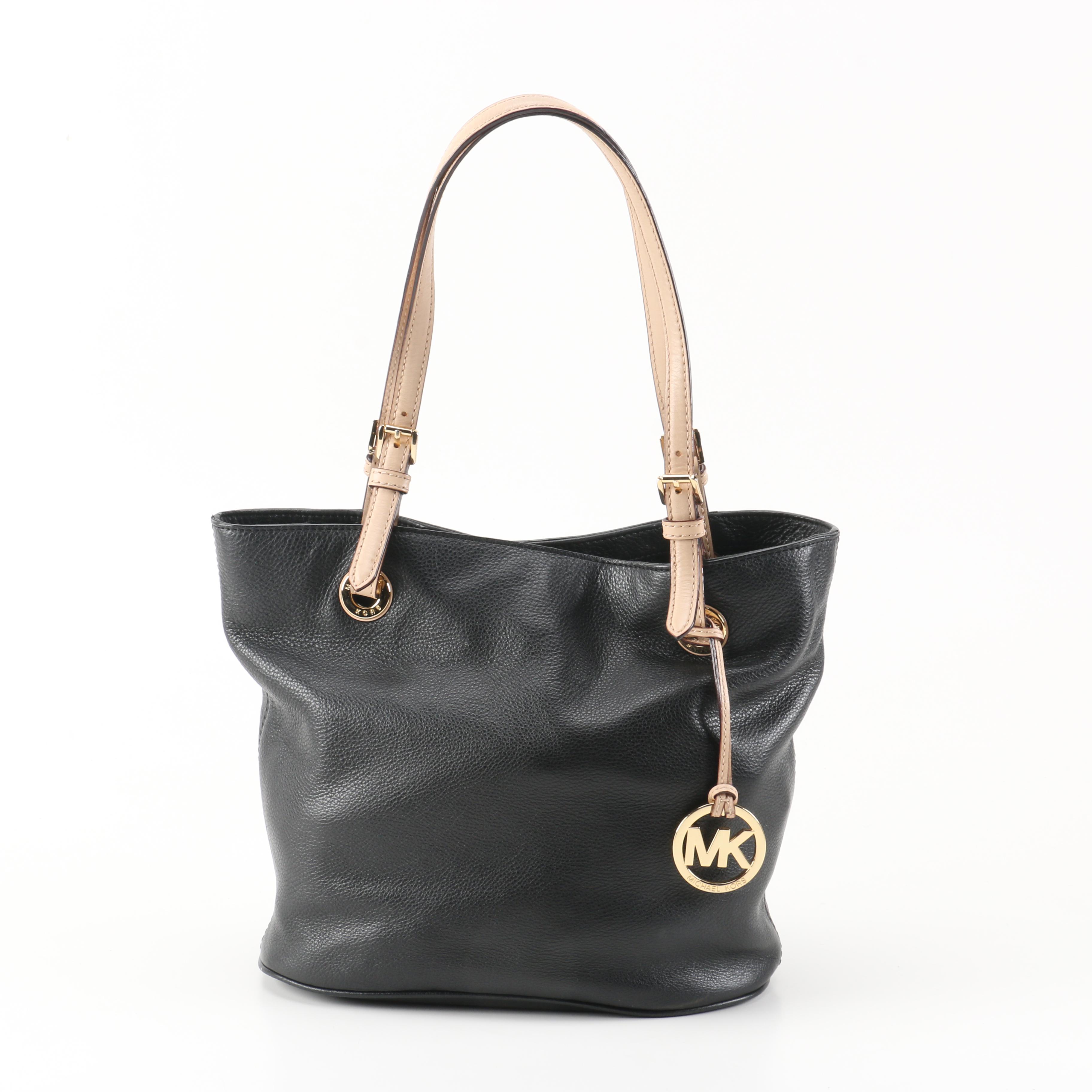 MICHAEL Michael Kors Black Leather Jet Set Tote