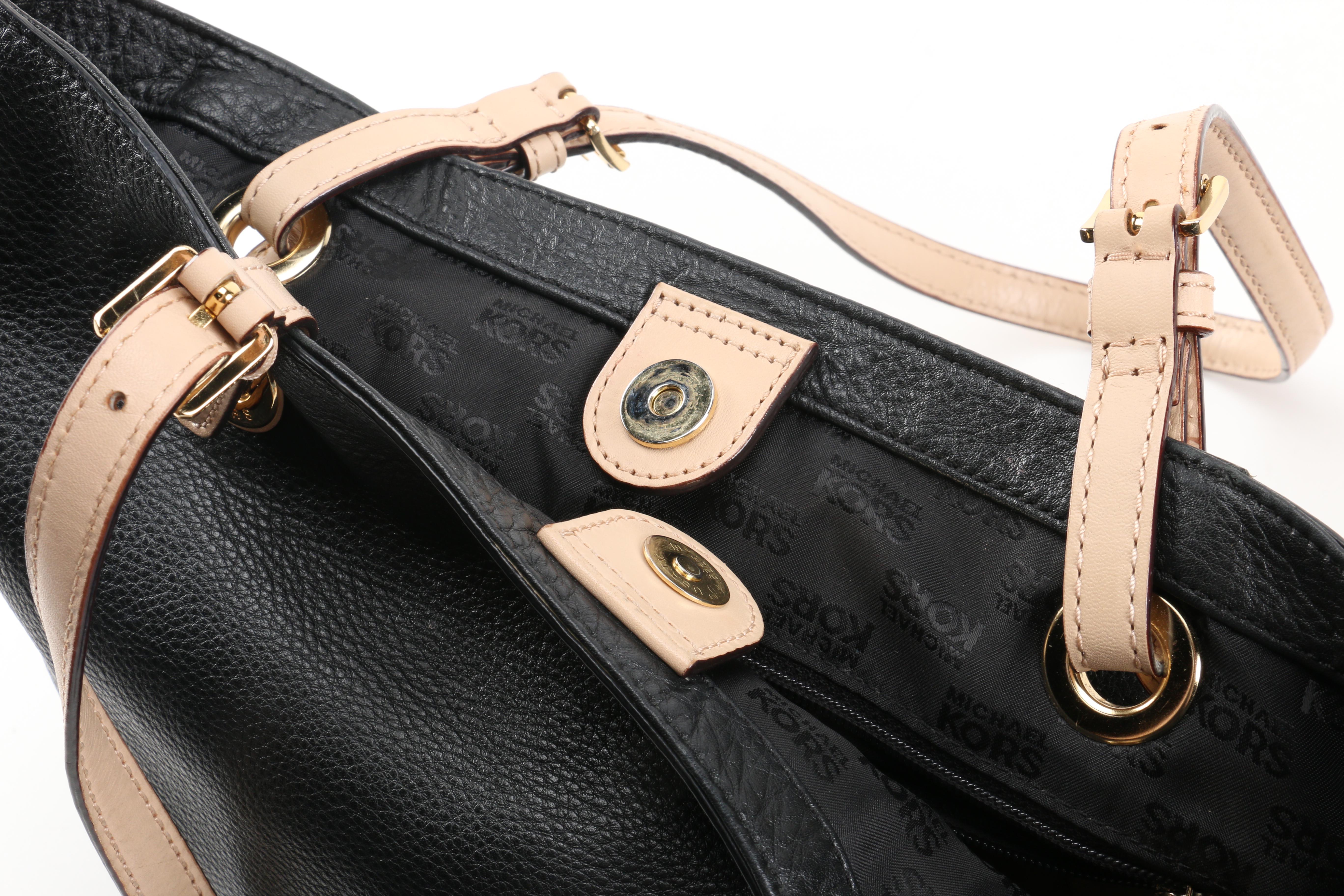 MICHAEL Michael Kors Black Leather Jet Set Tote