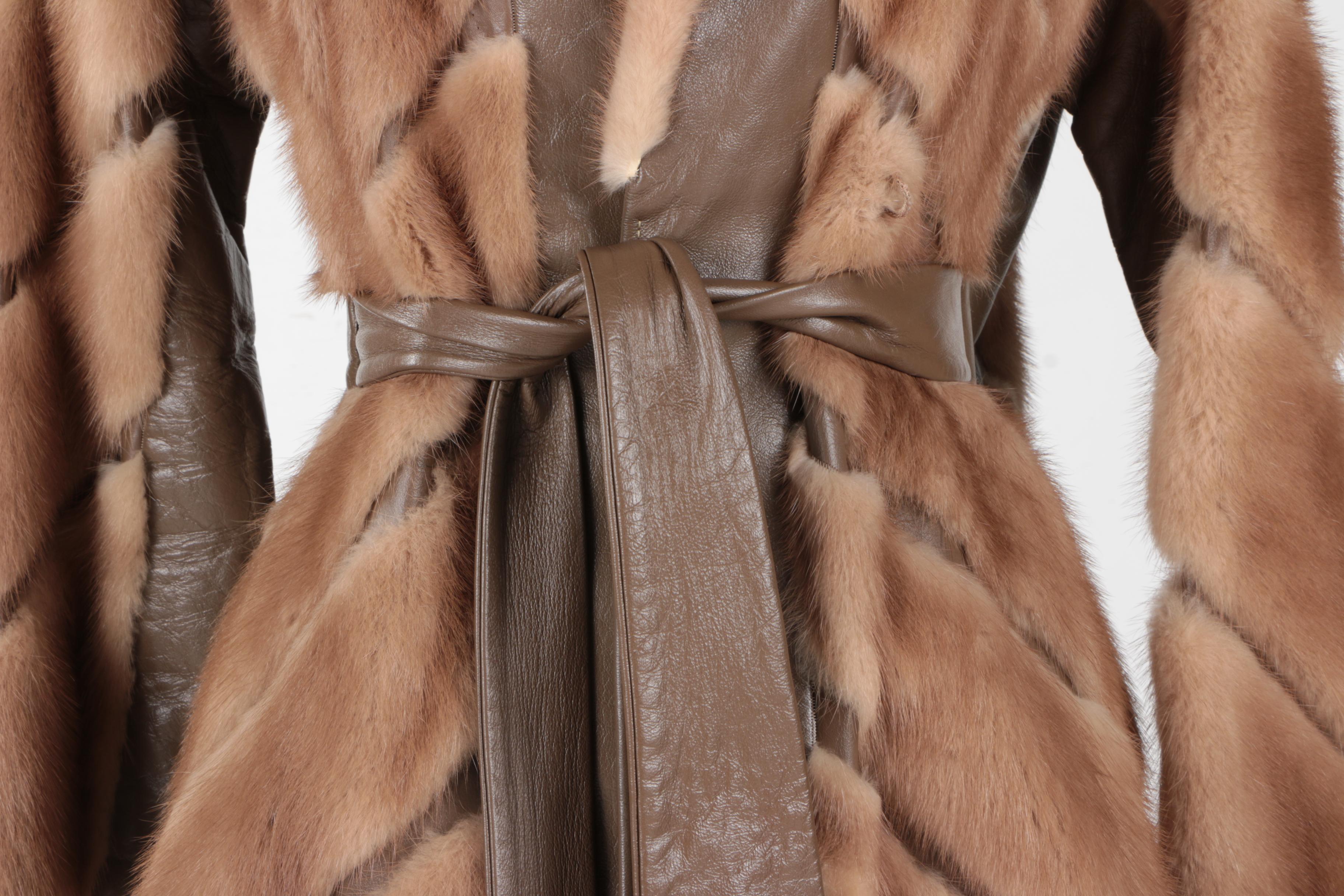 Rosendorf/Evans Leather and Mink Full Length Coat