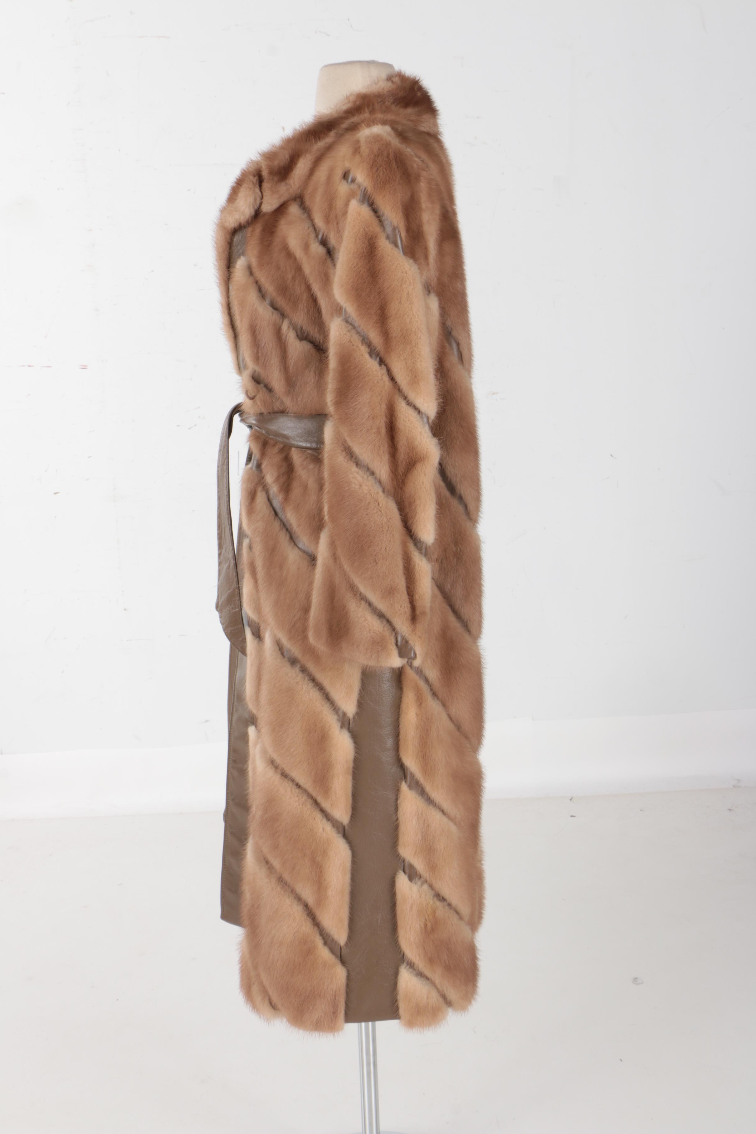 Rosendorf/Evans Leather and Mink Full Length Coat