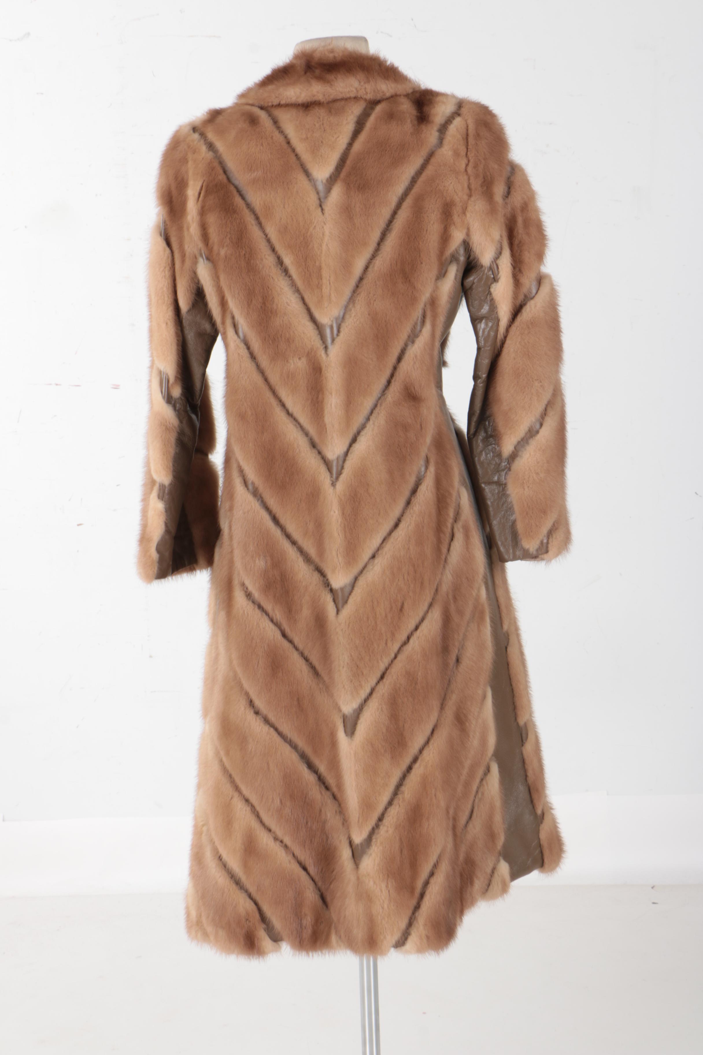 Rosendorf/Evans Leather and Mink Full Length Coat