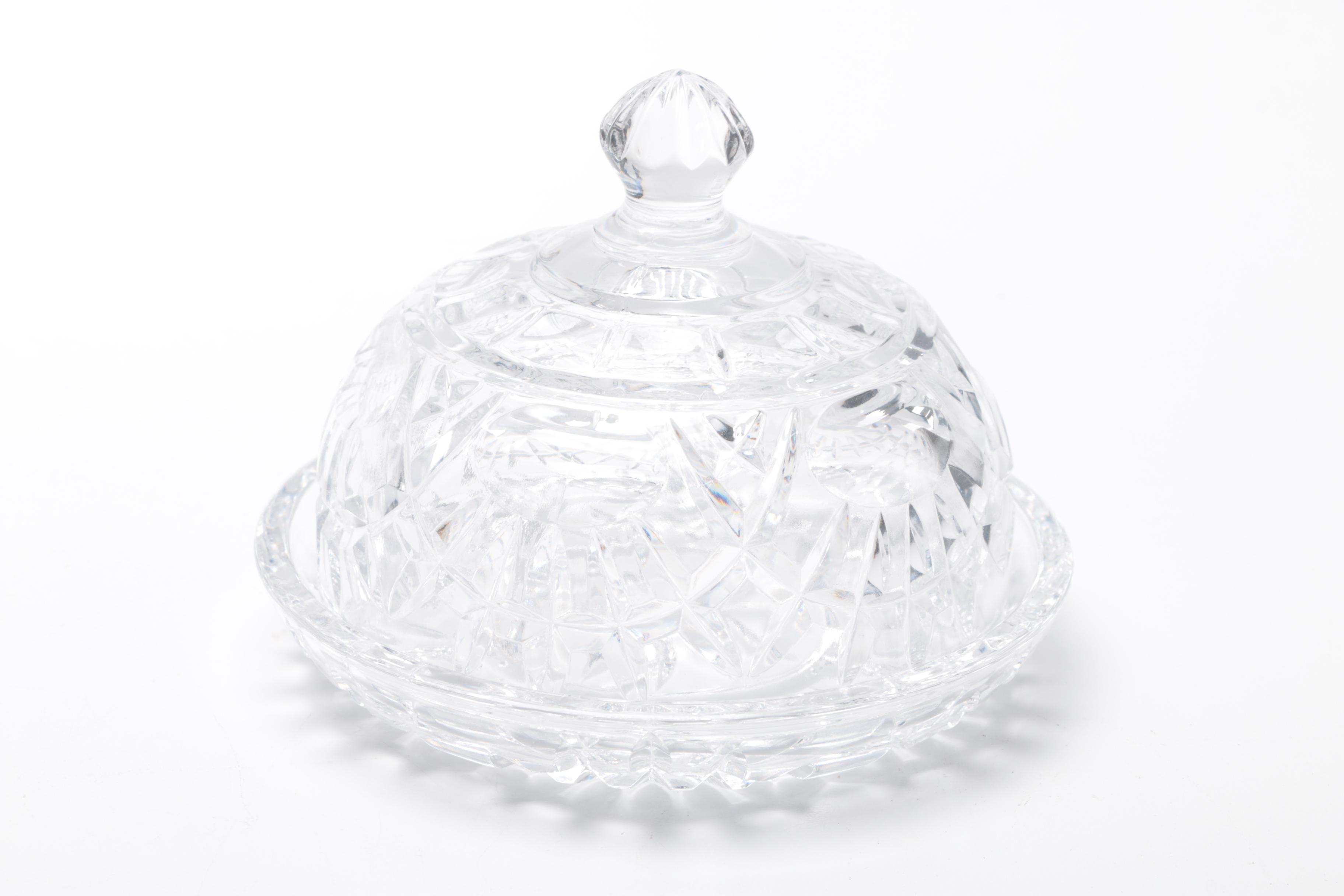 Generous Assortment of Crystal Pieces and Tableware
