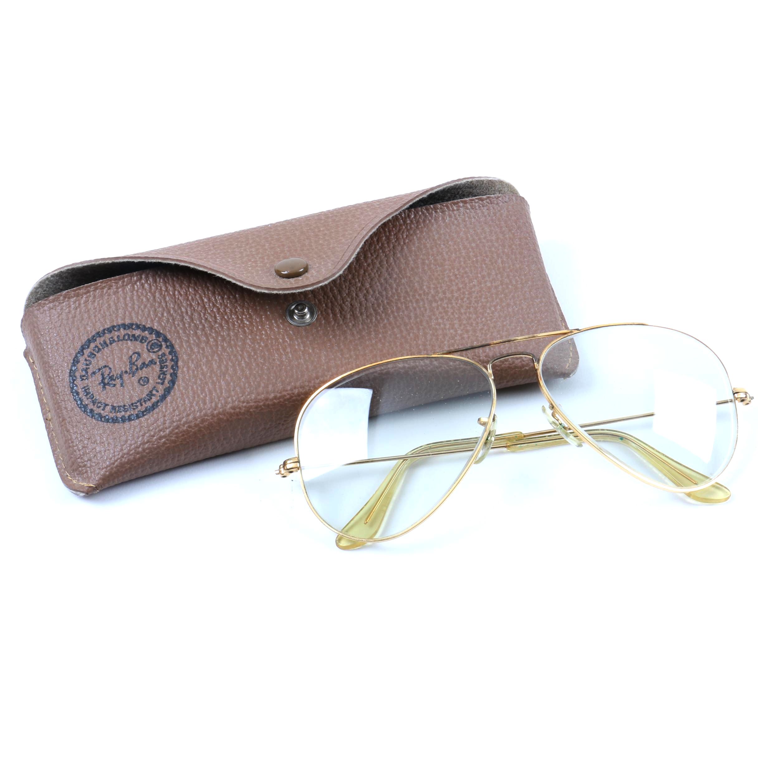 Gold Aviator Frame Glasses by Bausch & Lomb Ray Ban