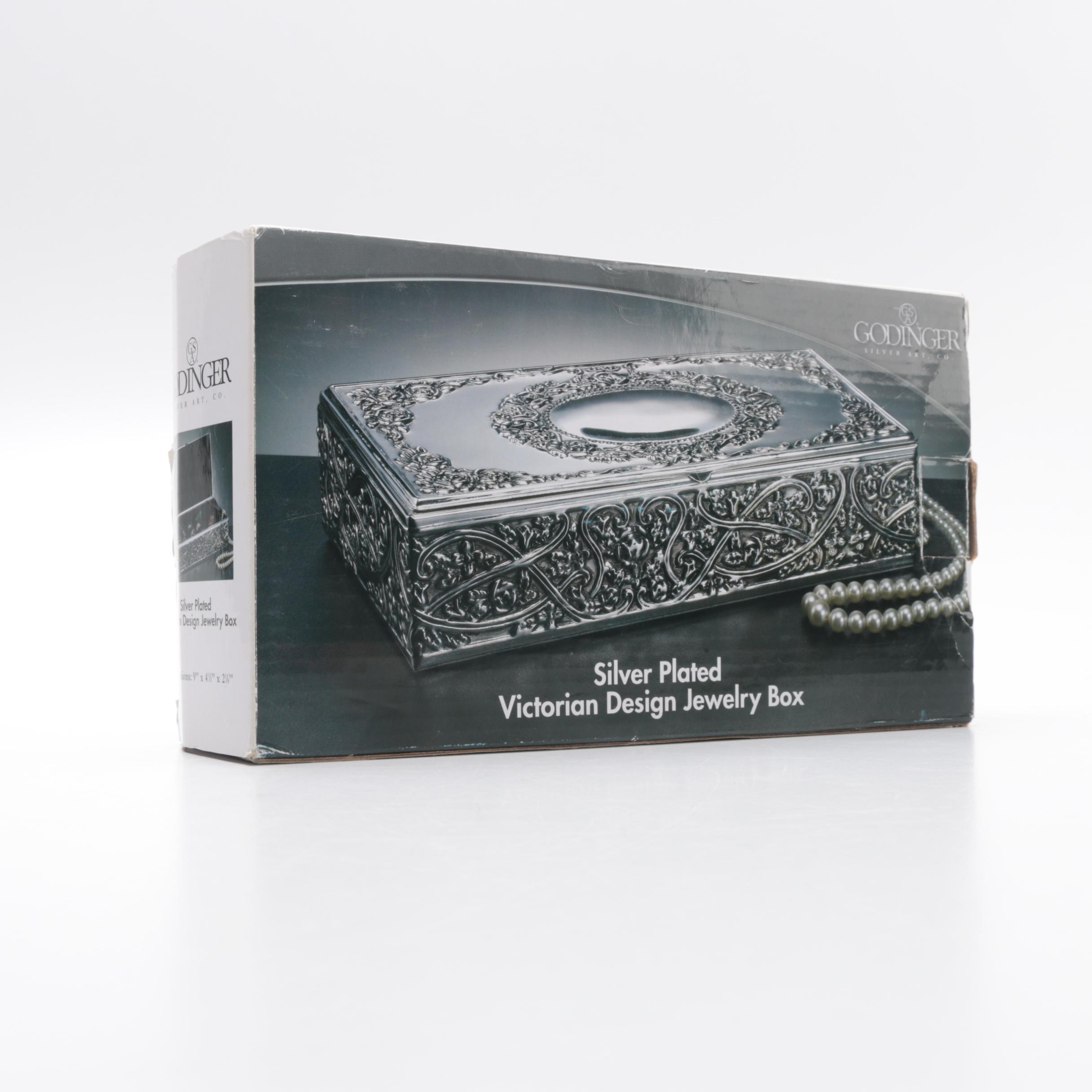 Silver Plated Victorian Style Jewelry Box