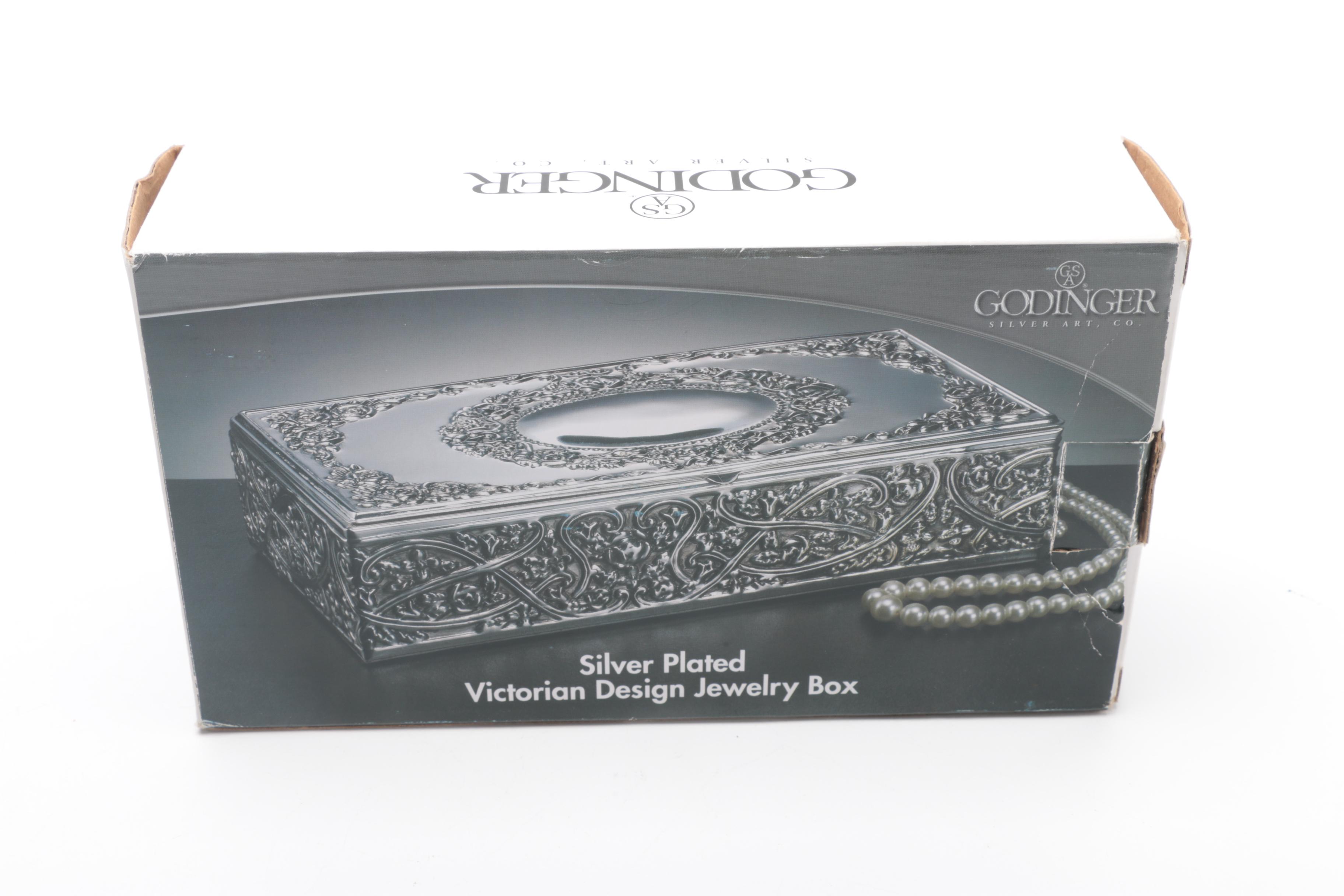 Silver Plated Victorian Style Jewelry Box