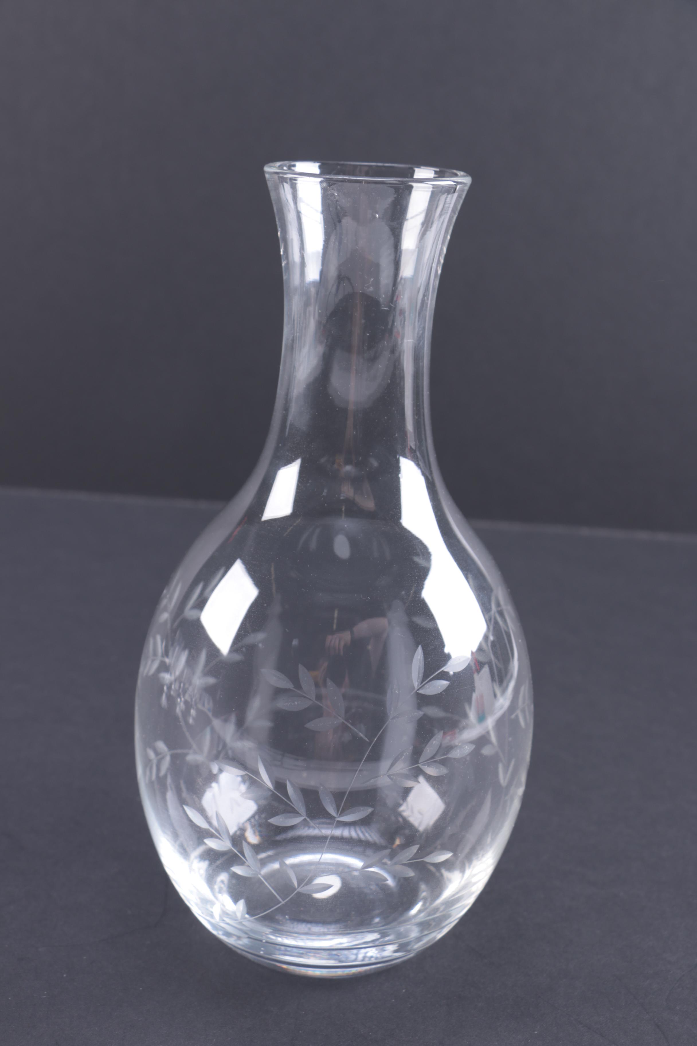 Etched Carafe and Glasses