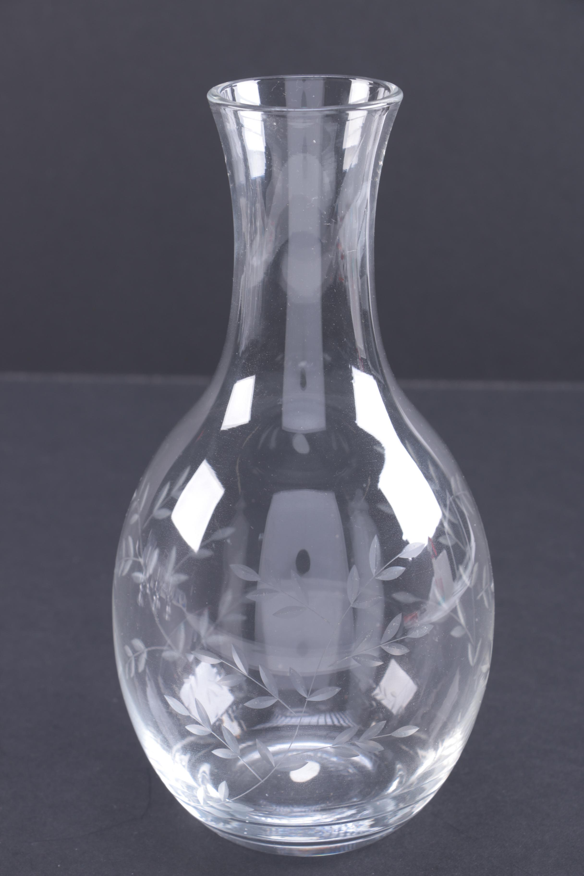 Etched Carafe and Glasses