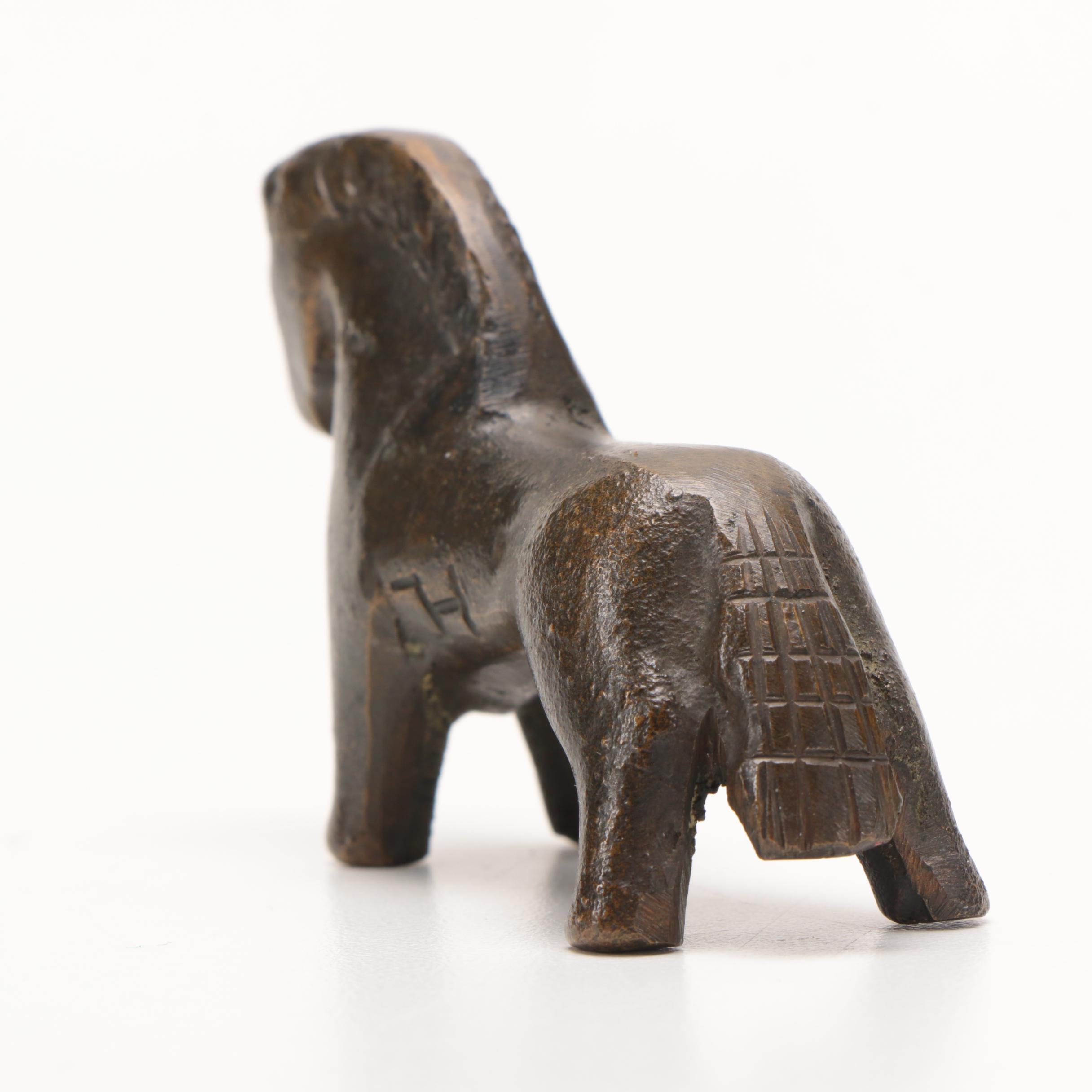 Archaic Style Miniature Bronze Figure of a Horse