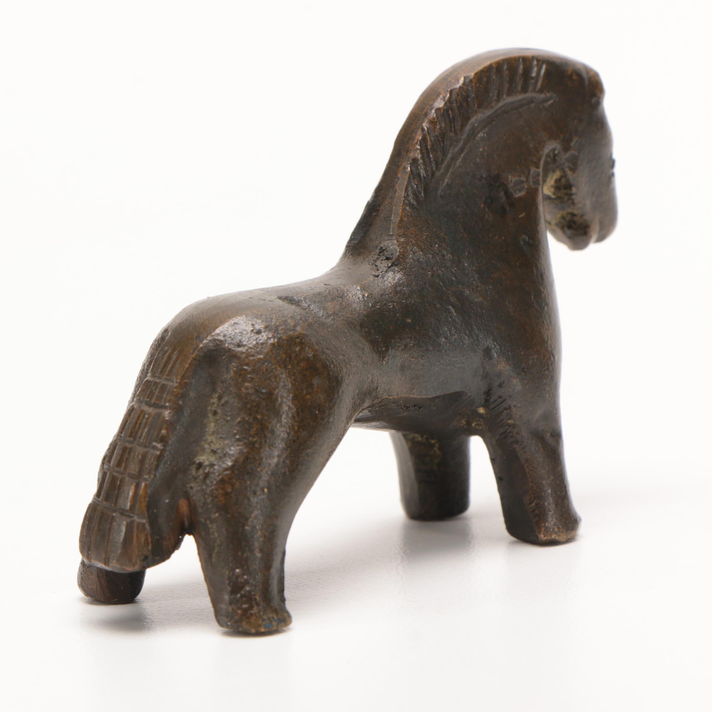 Archaic Style Miniature Bronze Figure of a Horse
