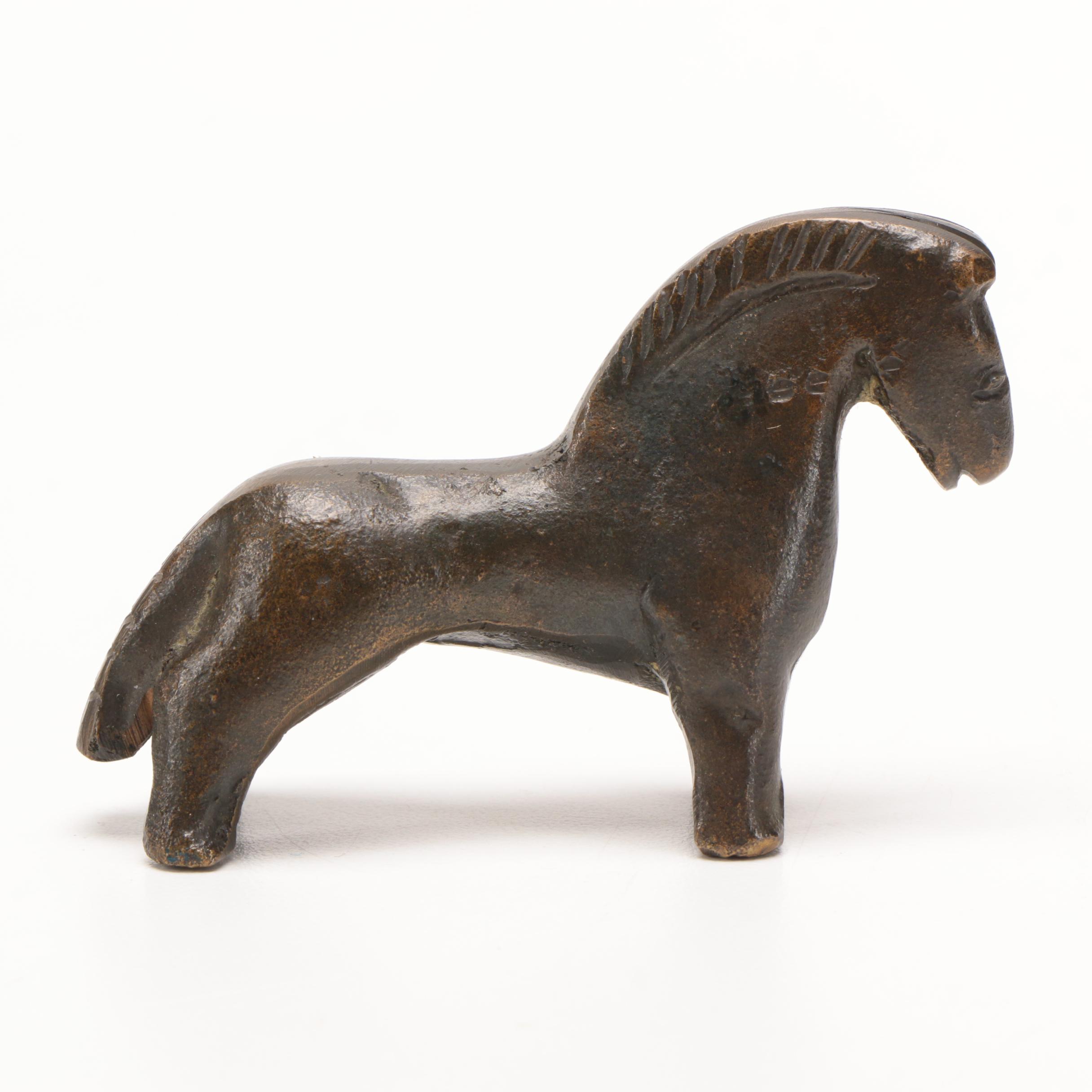 Archaic Style Miniature Bronze Figure of a Horse