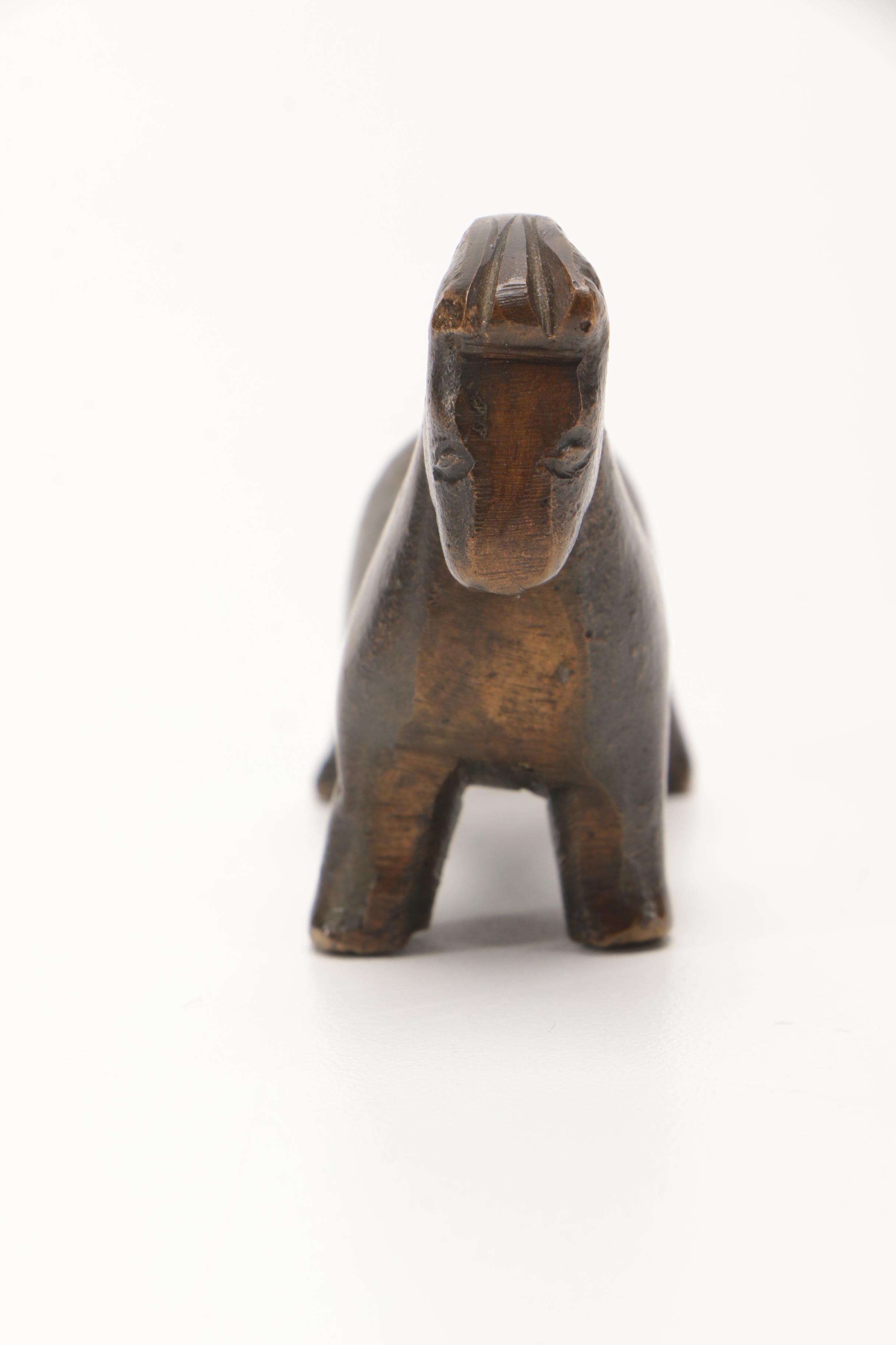 Archaic Style Miniature Bronze Figure of a Horse