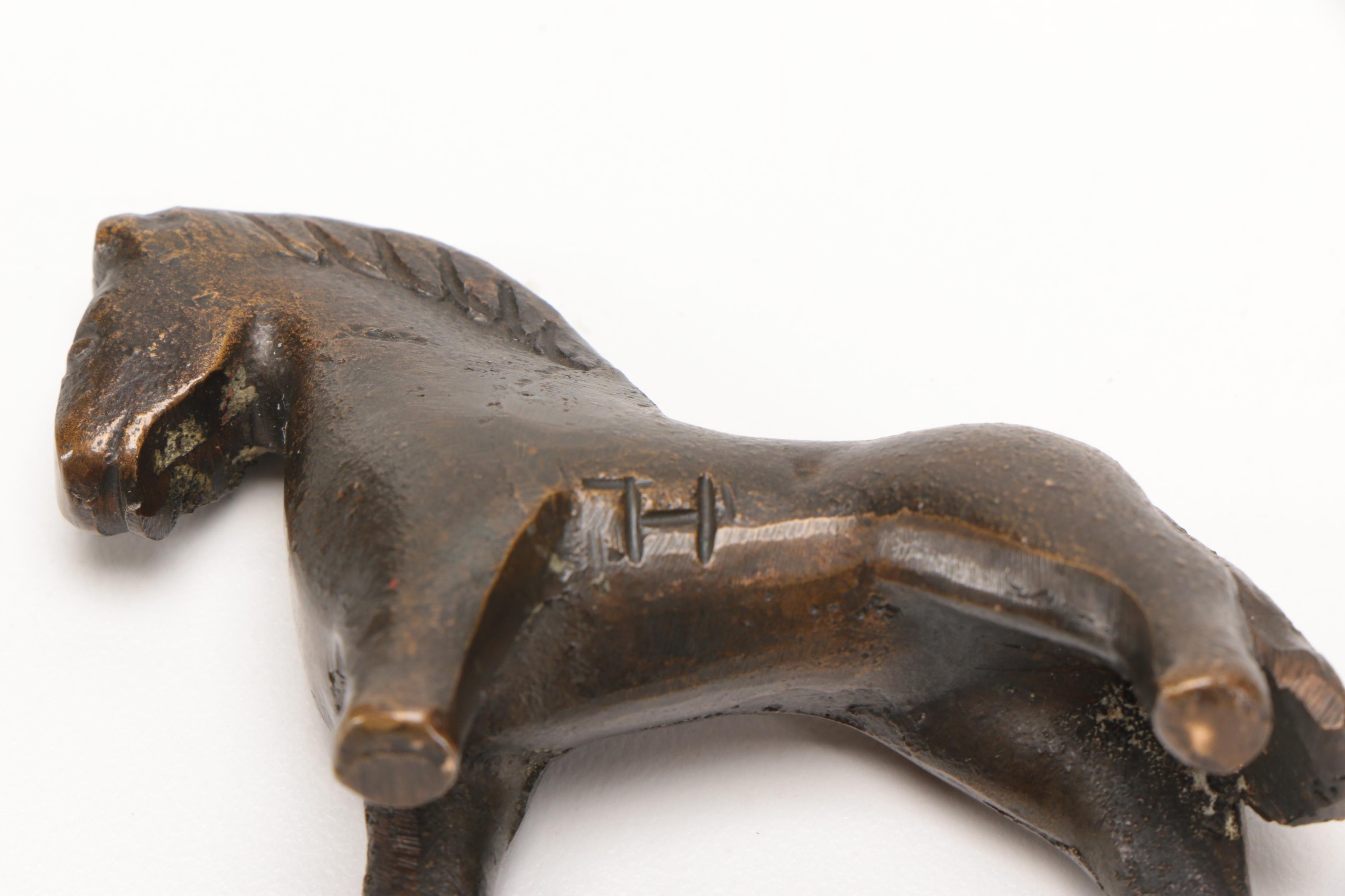Archaic Style Miniature Bronze Figure of a Horse